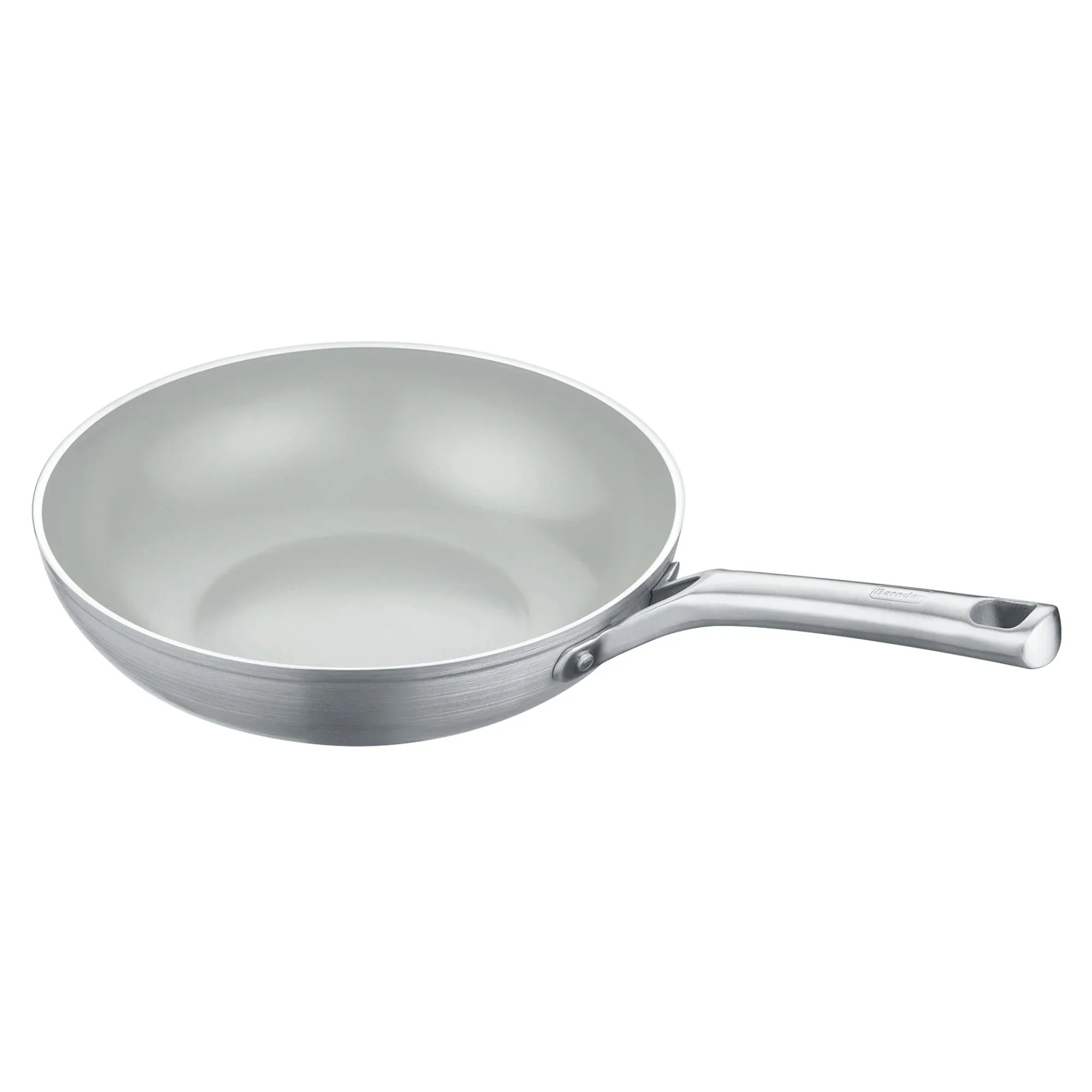 Berndes Wokpfanne 28 cm, aus recyceltem Aluminium, Edelstahl-Griff, mit Quarz-Versiegelung, b.green Veggie-Wok