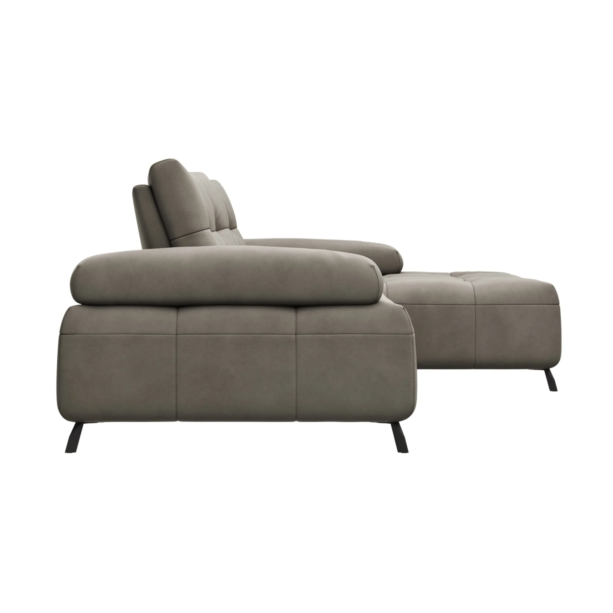 Contur Ecksofa Comodo 2-sitzer, Longchair rechts, Lederbezug taupe - Image 4