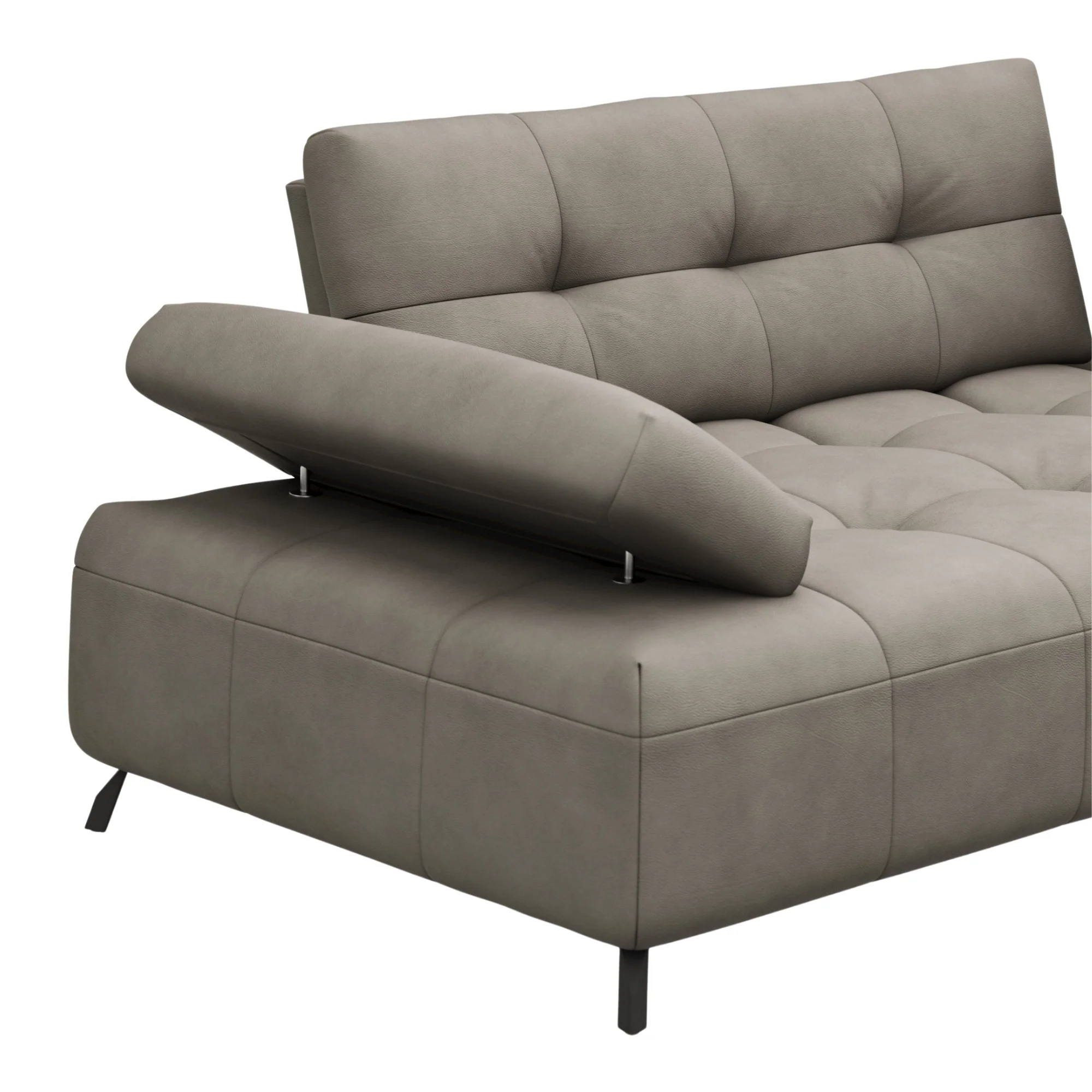 Contur Ecksofa Comodo 2-sitzer, Longchair rechts, Lederbezug taupe - Image 5