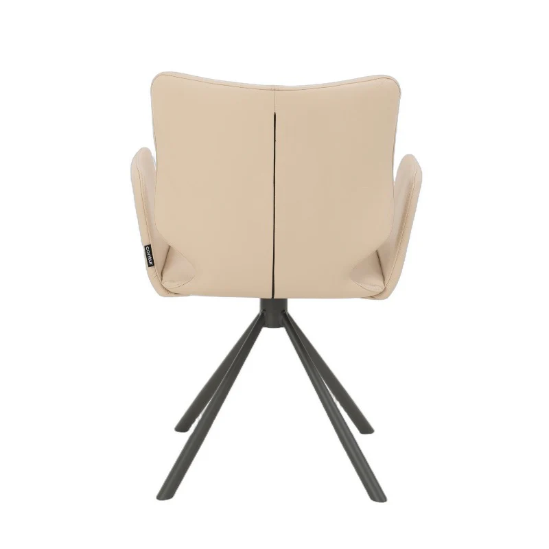 Contur Esszimmerstuhl Cupi, Armlehnstuhl mit Lederbezug beige - Image 4