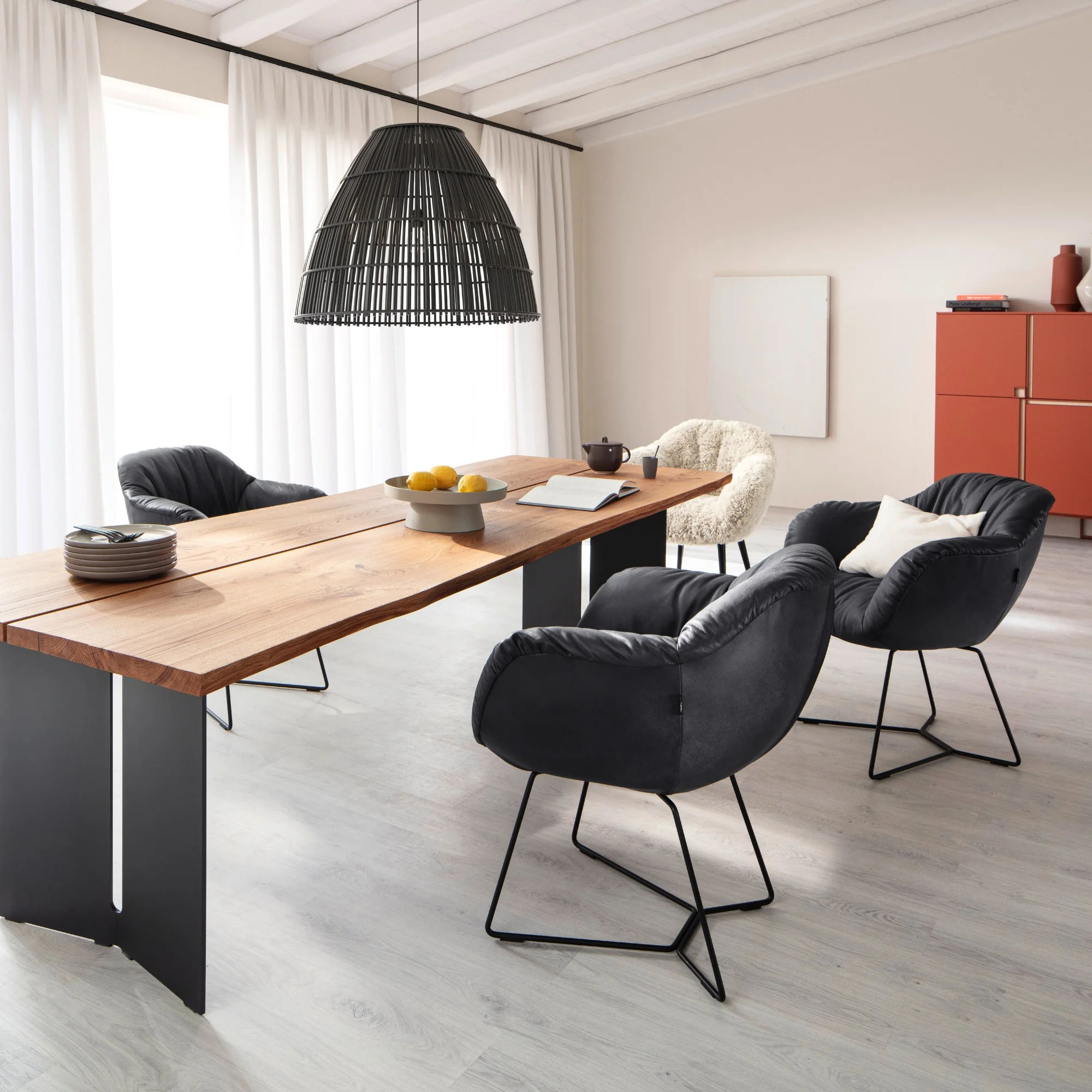 Contur Esszimmerstuhl Sevano, Schalensessel Dinnerchair, Leder anthrazit - Image 2