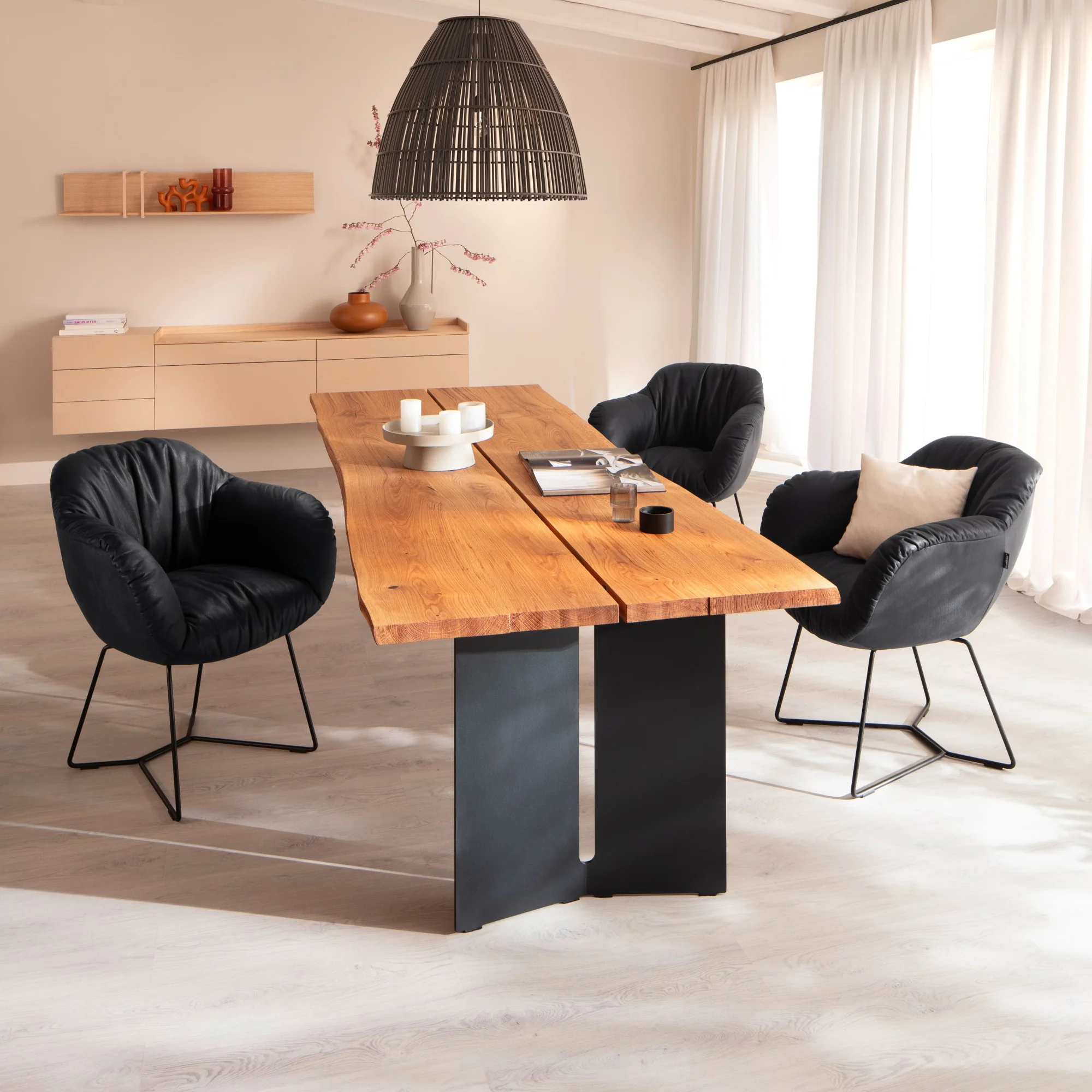 Contur Esszimmerstuhl Sevano, Schalensessel Dinnerchair, Leder anthrazit - Image 3