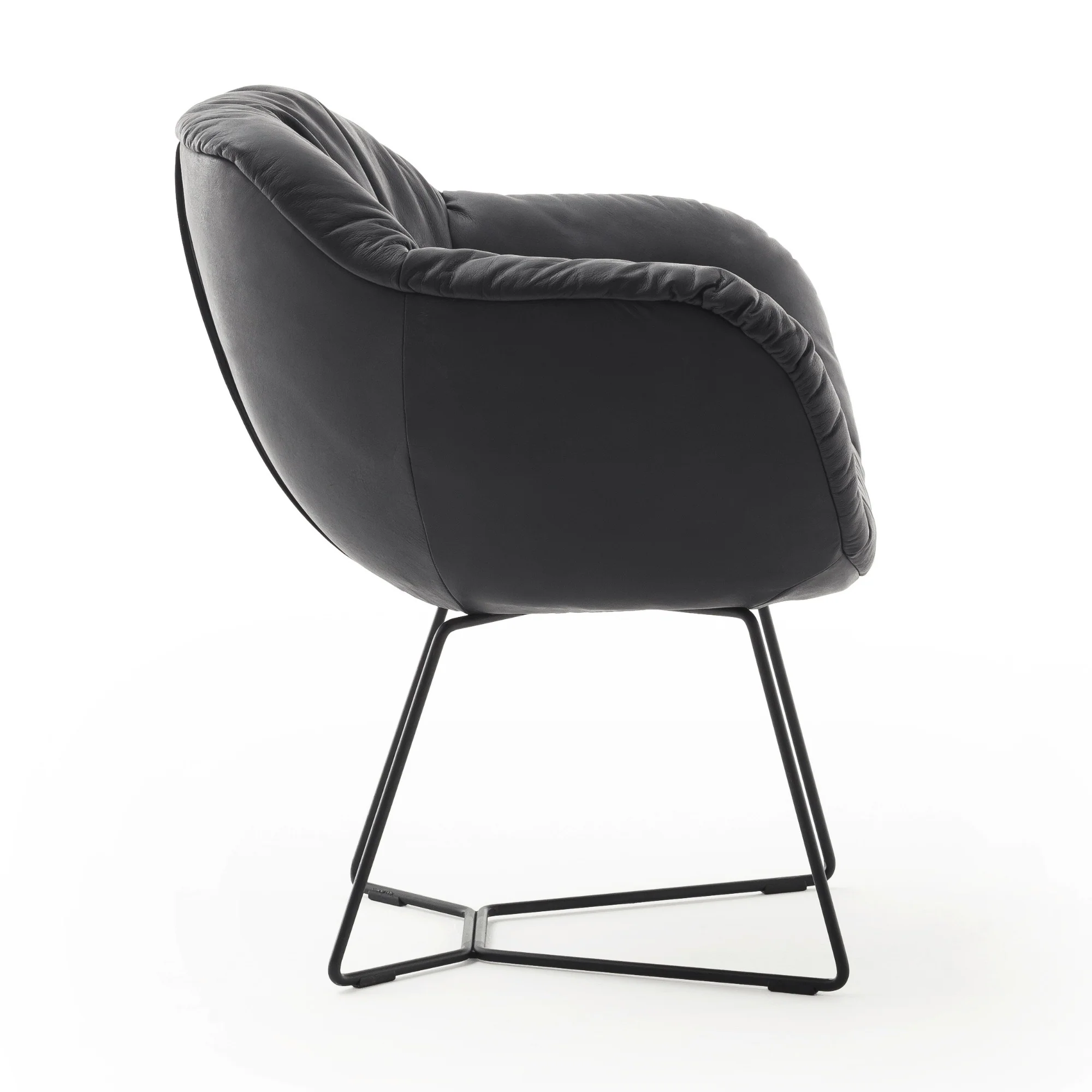 Contur Esszimmerstuhl Sevano, Schalensessel Dinnerchair, Leder anthrazit - Image 4