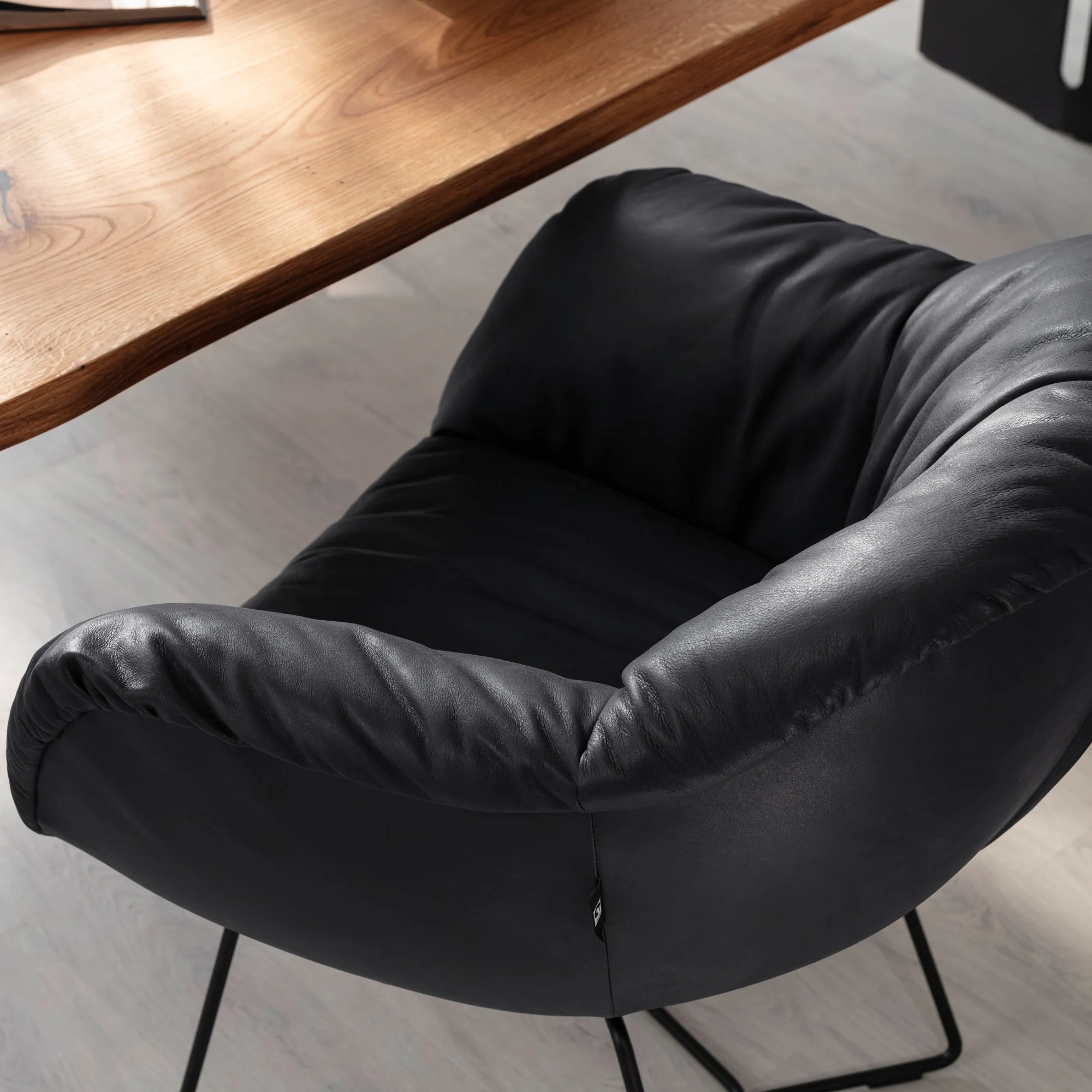 Contur Esszimmerstuhl Sevano, Schalensessel Dinnerchair, Leder anthrazit - Image 5