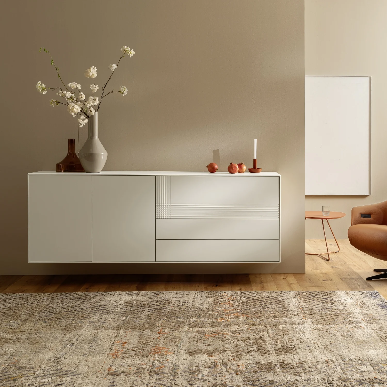 Contur Sideboard Colore, 200 cm, hängend, Lack weiß - Image 2