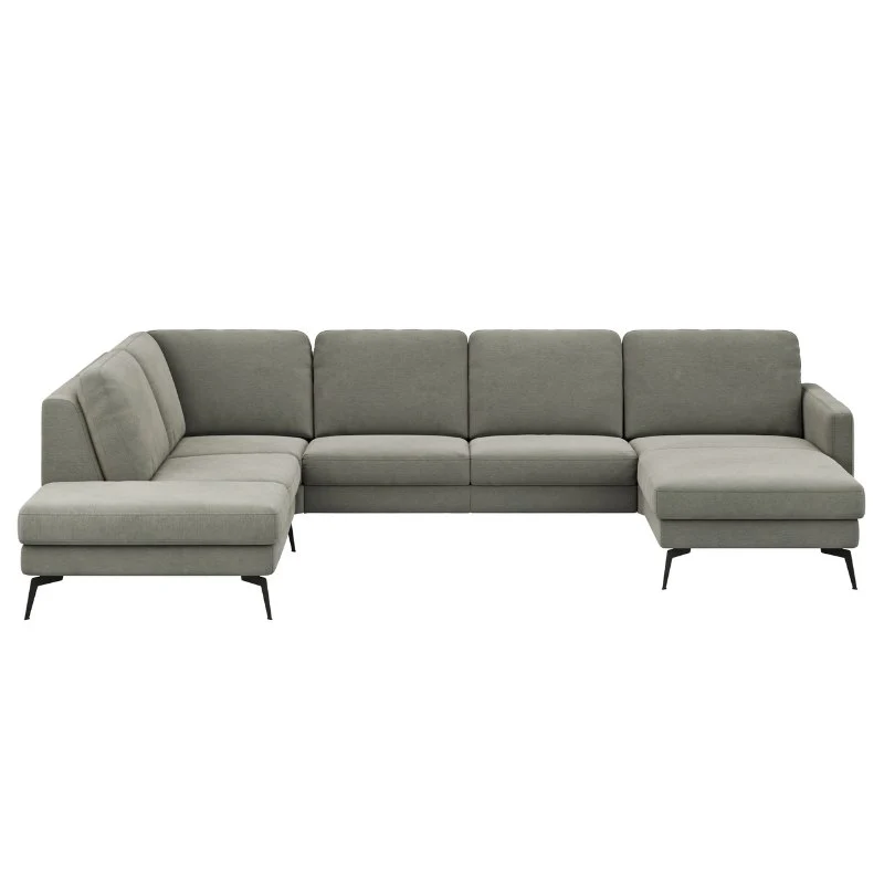 Contur Wohnlandschaft Enna, großes Ecksofa 2,5-Sitzer mit Longchair, Stoffbezug