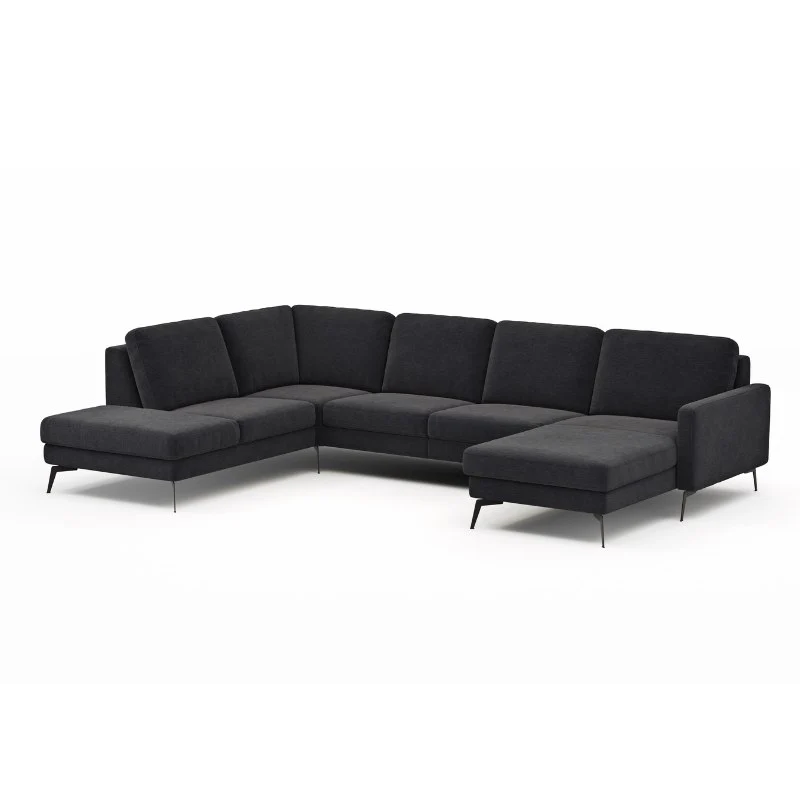 Contur Wohnlandschaft Enna, großes Ecksofa 2,5-Sitzer mit Longchair, Stoffbezug - Image 14