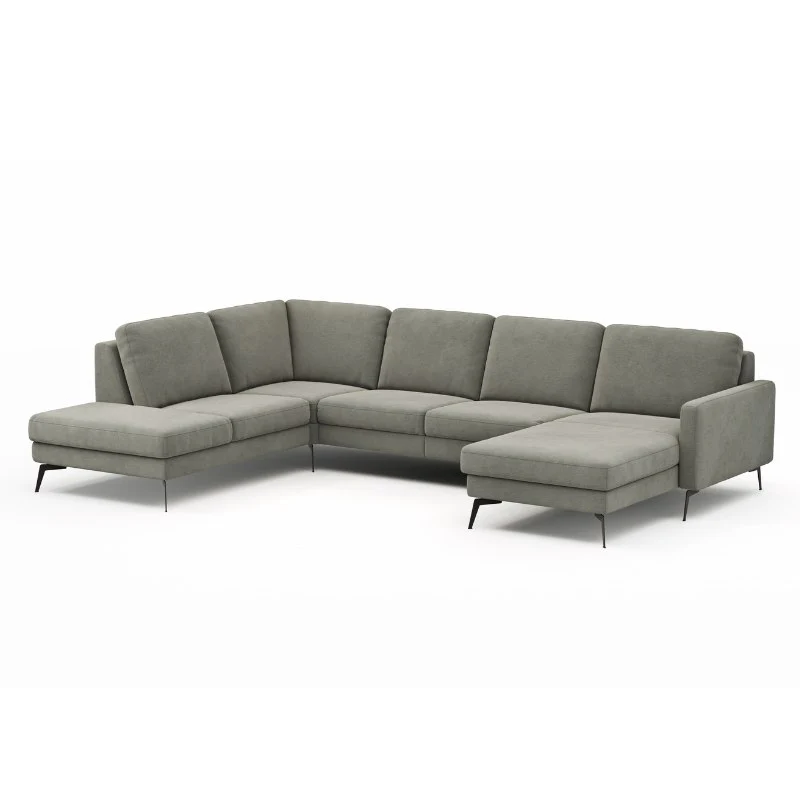 Contur Wohnlandschaft Enna, großes Ecksofa 2,5-Sitzer mit Longchair, Stoffbezug - Image 2