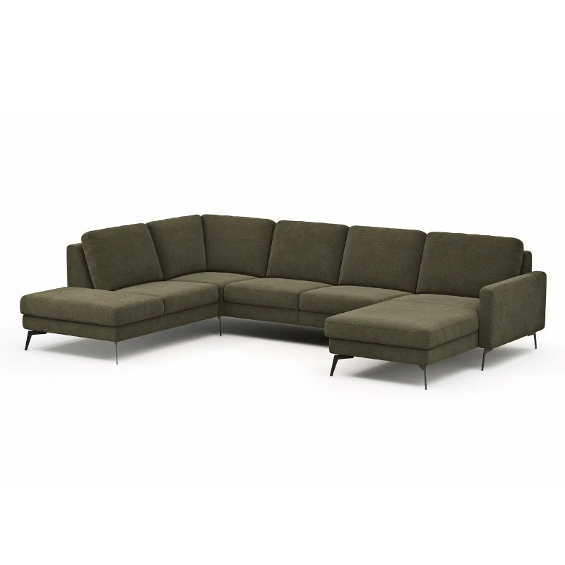 Contur Wohnlandschaft Enna, großes Ecksofa 2,5-Sitzer mit Longchair, Stoffbezug - Image 8