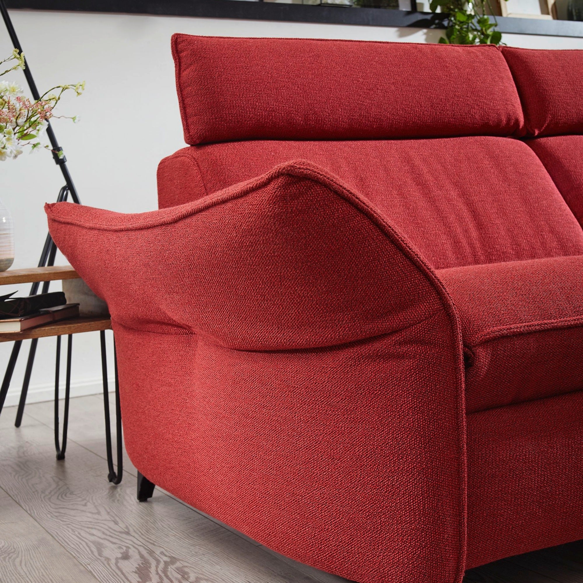 EMC Ecksofa EM St. Moritz, 2,5-Sitzer, Sofa inkl. Relaxfunktion, Stoffbezug Campari - Image 3