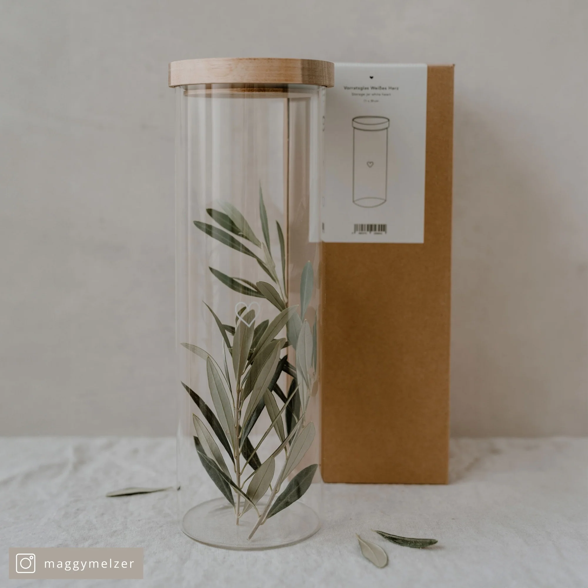 Eulenschnitt Vorratsglas, Herz-Motiv weiß, 30 cm - Image 9