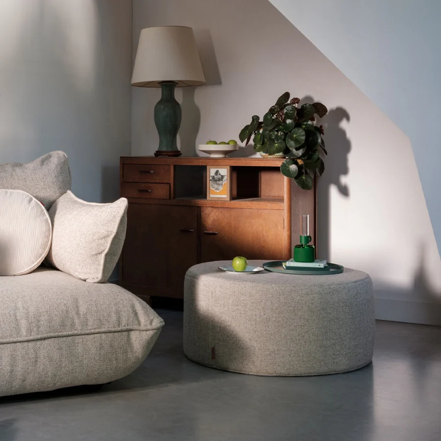 Fatboy Hocker Pfffh, vielseitiger Retro-Sitzhocker & Beistelltisch, recycelter Bouclé-Stoff-Bezug - Image 13