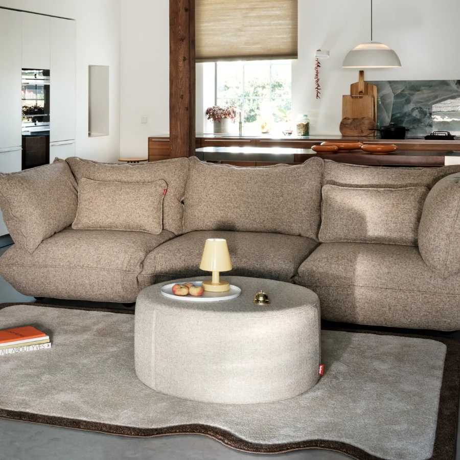 Fatboy Hocker Pfffh, vielseitiger Retro-Sitzhocker & Beistelltisch, recycelter Bouclé-Stoff-Bezug - Image 3