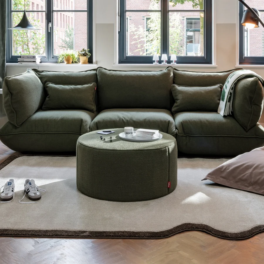 Fatboy Hocker Pfffh, vielseitiger Retro-Sitzhocker & Beistelltisch, recycelter Bouclé-Stoff-Bezug - Image 9