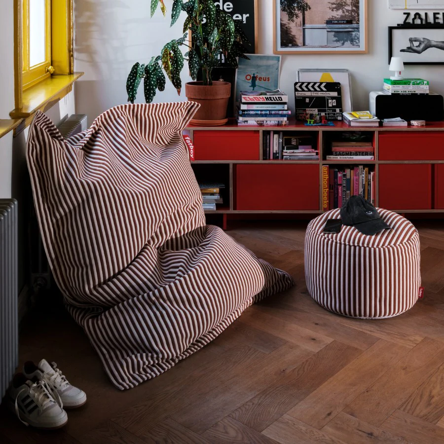 Fatboy Pouf Point Terry Frottee-Hocker gestreift, Sitzhocker, Beistelltisch & Fußablage - Image 3