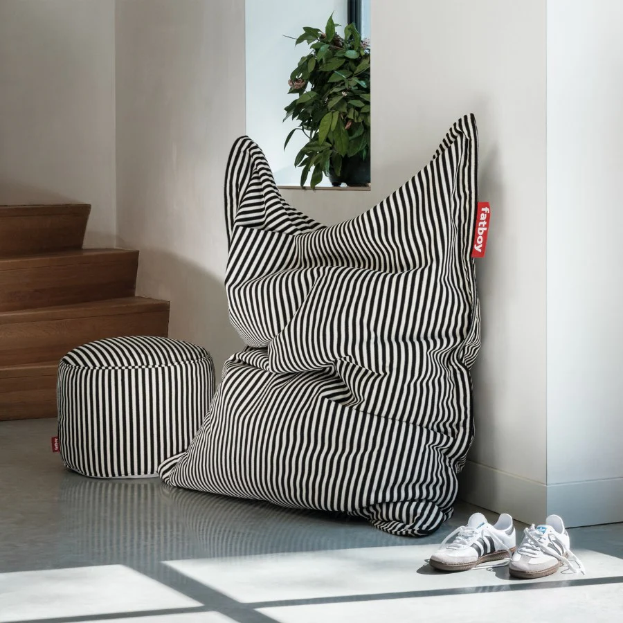 Fatboy Pouf Point Terry Frottee-Hocker gestreift, Sitzhocker, Beistelltisch & Fußablage - Image 9