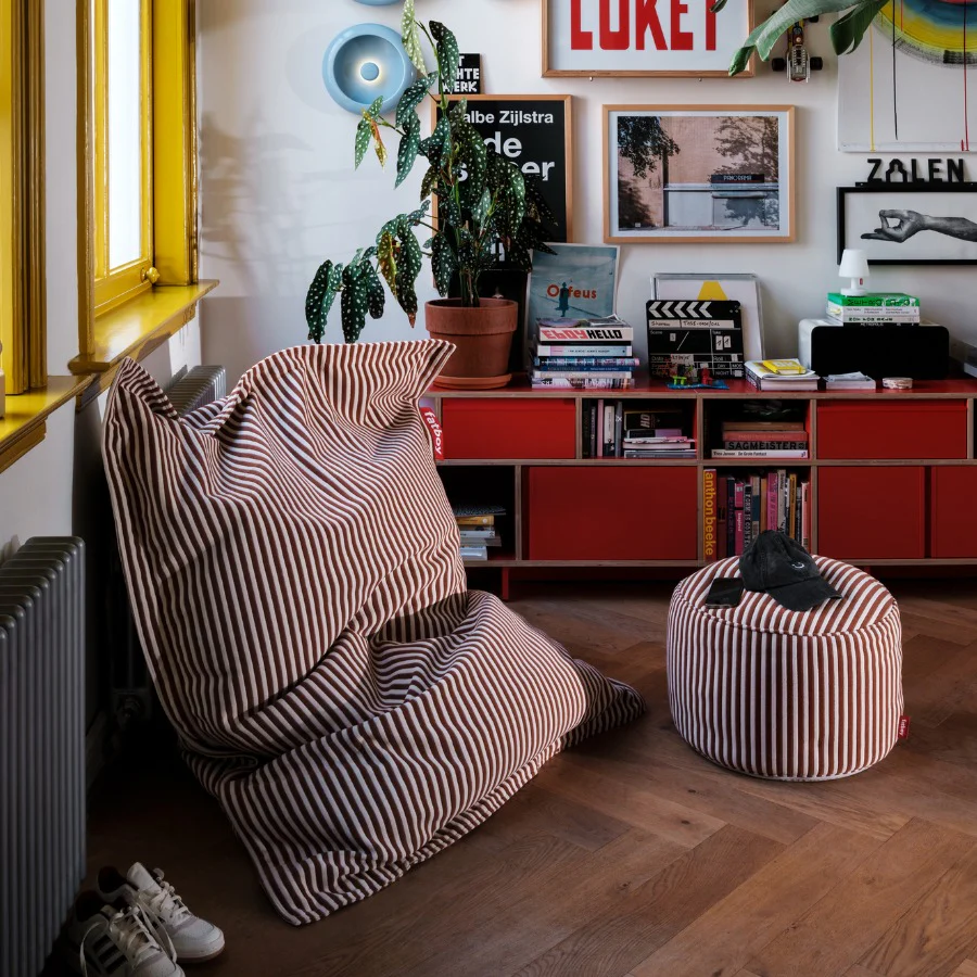 Fatboy Sitzsack Original Slim Terry 155x120 cm, mit Frottee-Stoff, gestreift - Image 4