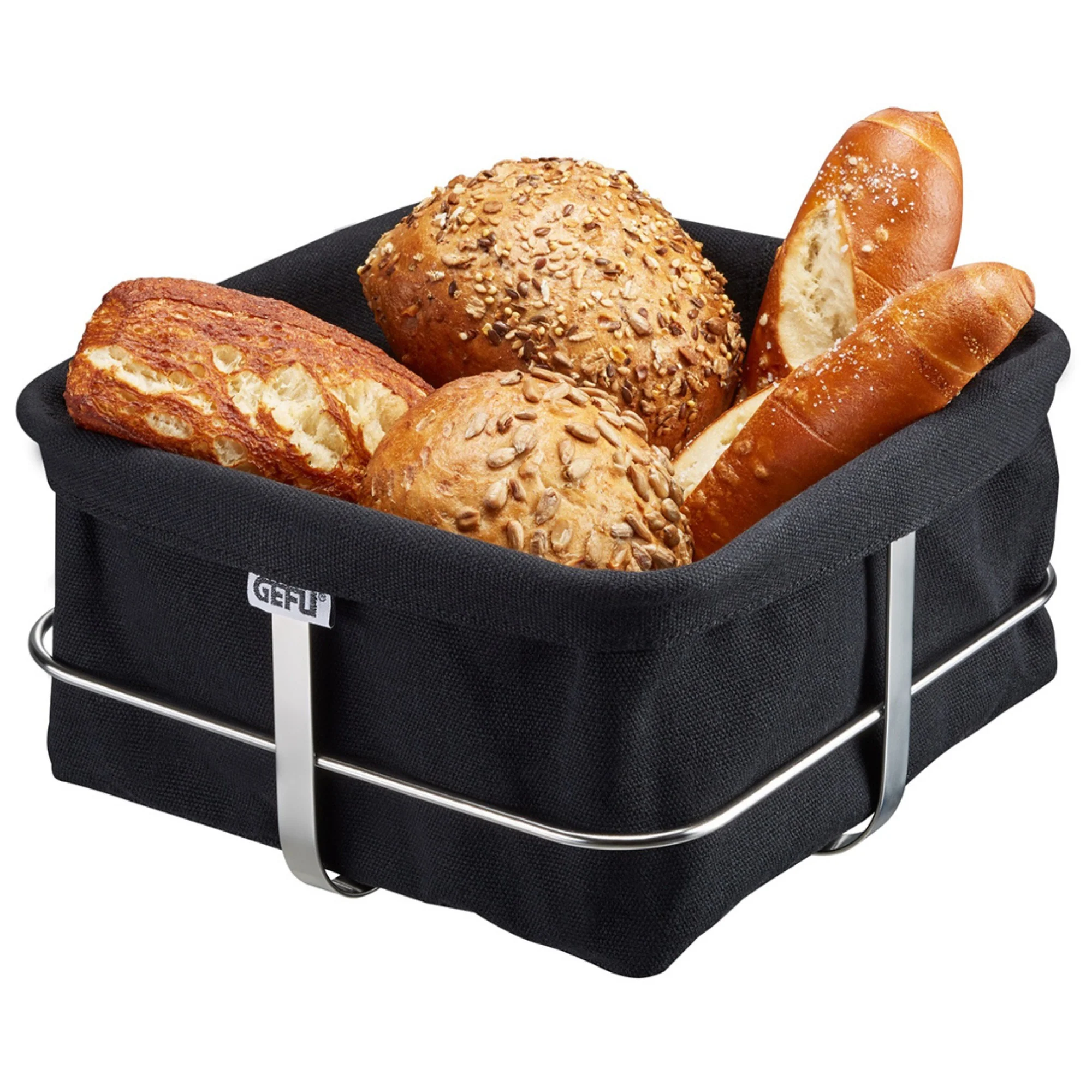 Gefu Brotkorb BRUNCH, Stoffkorb waschbar, Gestell Metall spülmaschinengeeignet, oval, creme - Image 3