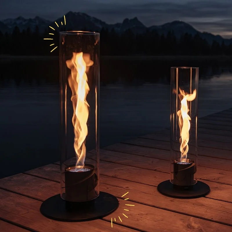 höfats Standfeuer SPIN 1500, große Gartenfackel im Glaszylinder - Image 6
