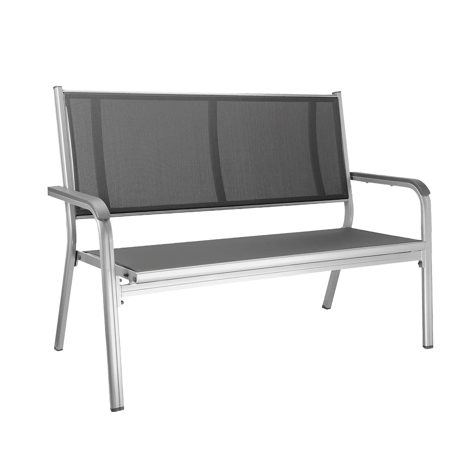 KETTLER Gartenbank Basic Plus, Sitzbank mit Alu-Gestell, silber anthrazit