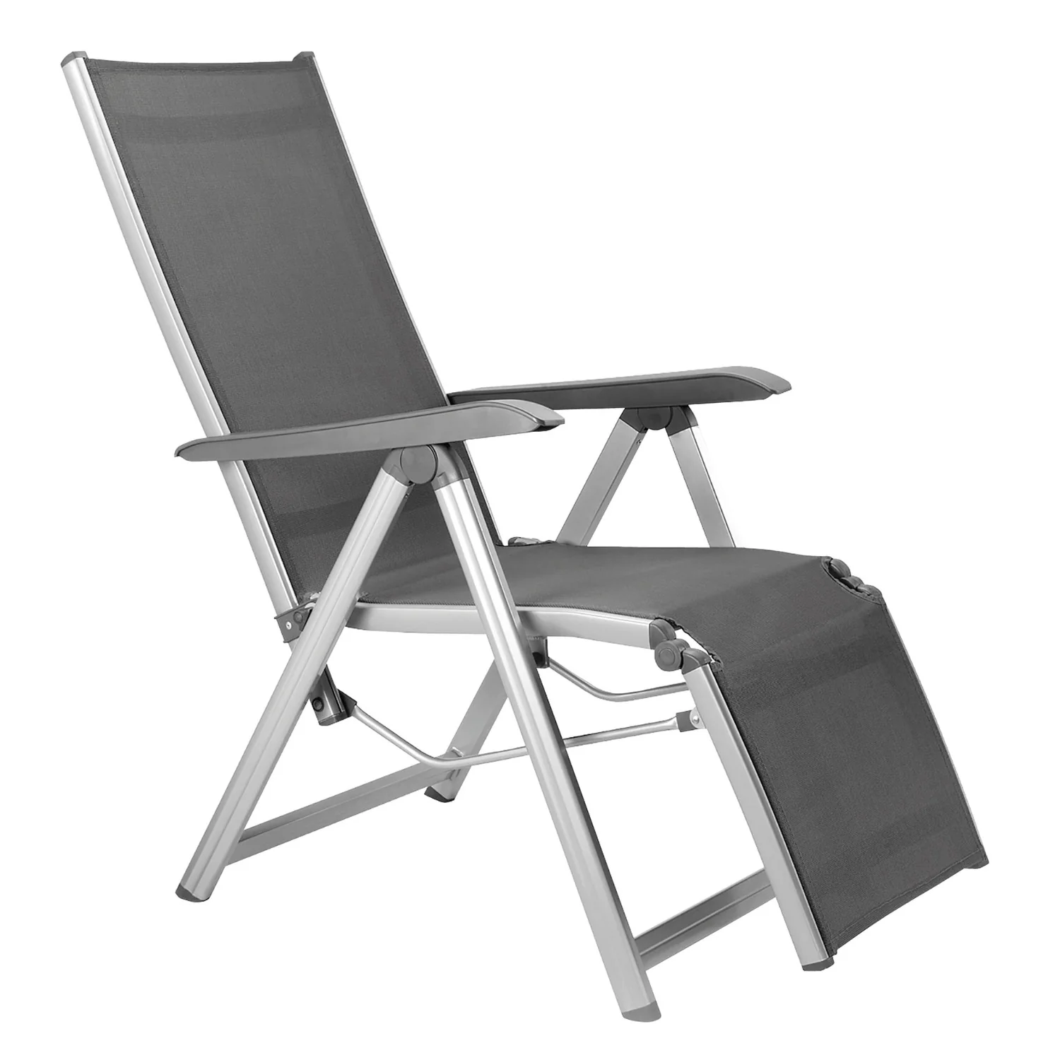 KETTLER Relaxsessel Basic Plus, Gartenliege verstellbar mit Alu-Gestell, silber anthrazit