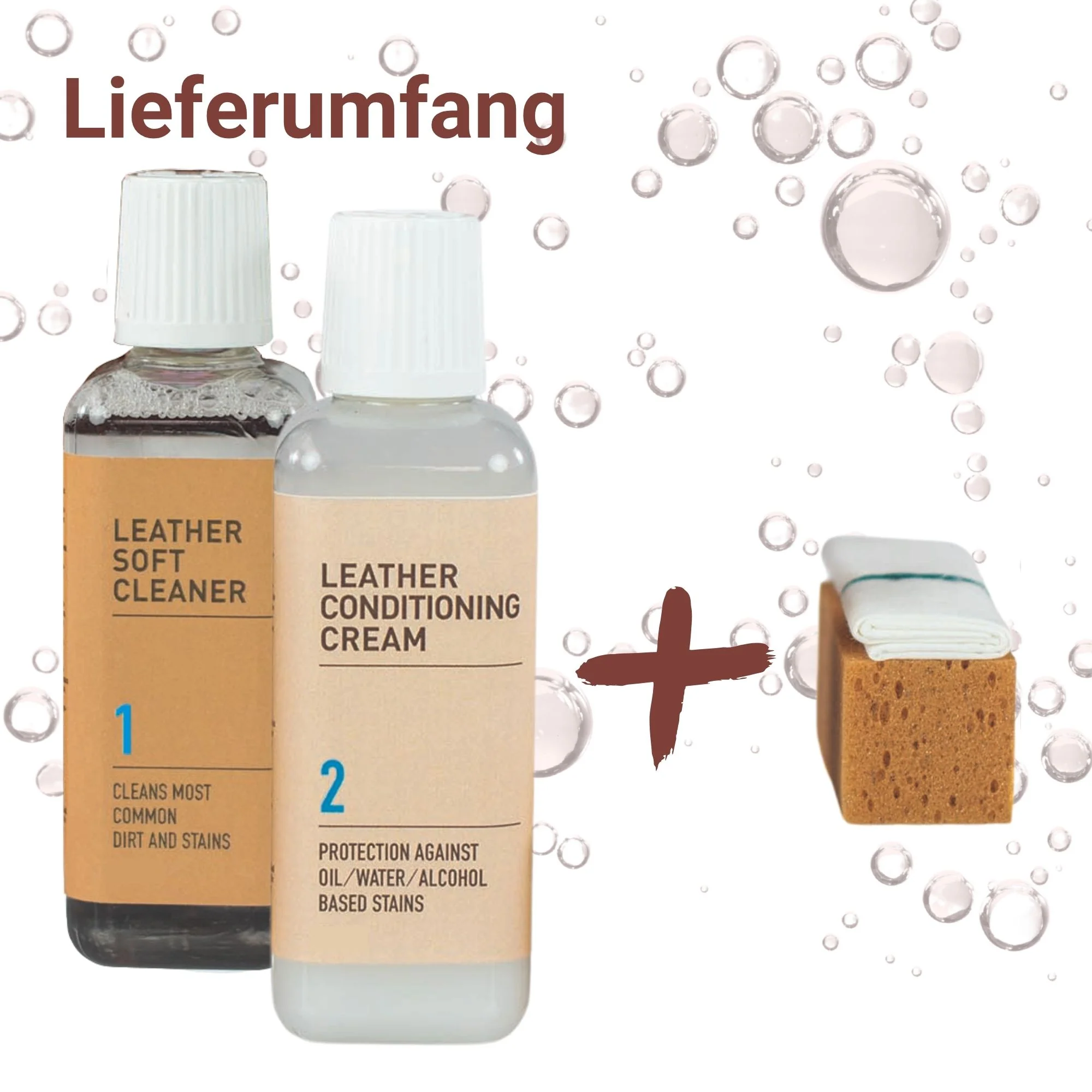 Uniters Lederpflege-Set, Himolla Leather Care, inkl. Lederreiniger & Leder-Conditioner inkl. Reinigungsschwamm & Tuch, Pflege- & Schutz für pigmentiertes Leder - Image 4