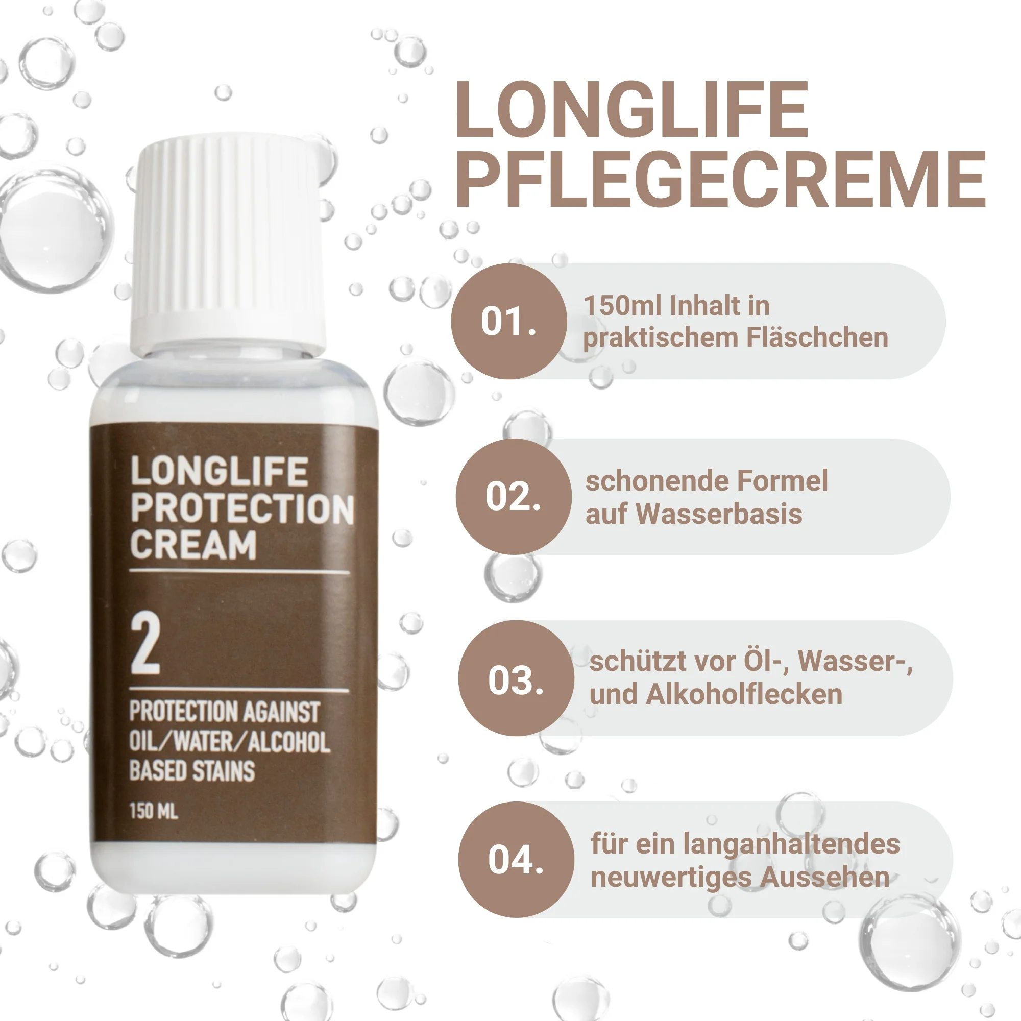 Lederpflege-Set, Himolla Longlife Leather Care, 150ml Lederreiniger & 150ml Pflege-Creme inkl. Reinigungsschwamm & Tuch, Pflege- & Schutz für pigmentiertes Leder - Image 3