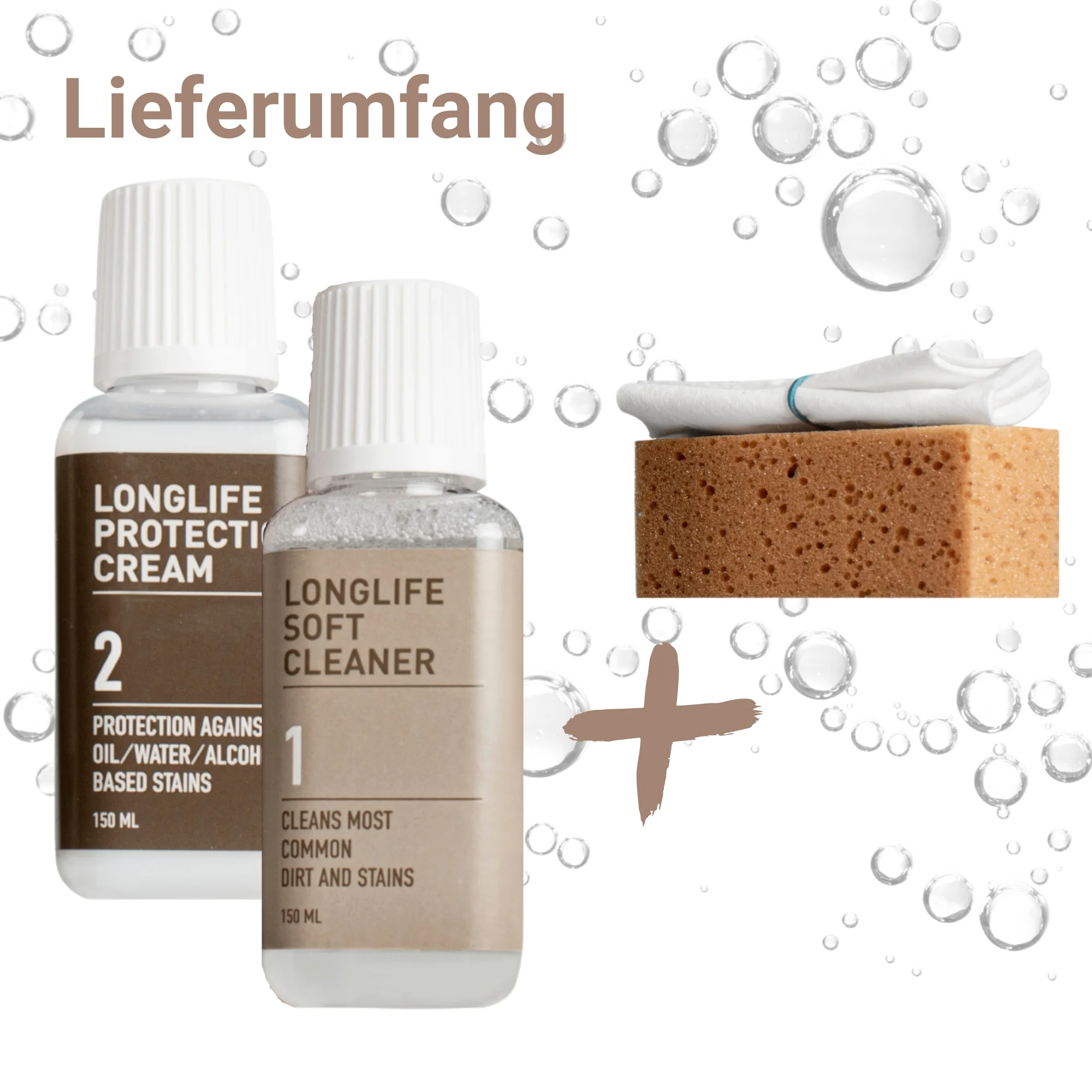 Lederpflege-Set, Himolla Longlife Leather Care, 150ml Lederreiniger & 150ml Pflege-Creme inkl. Reinigungsschwamm & Tuch, Pflege- & Schutz für pigmentiertes Leder - Image 4