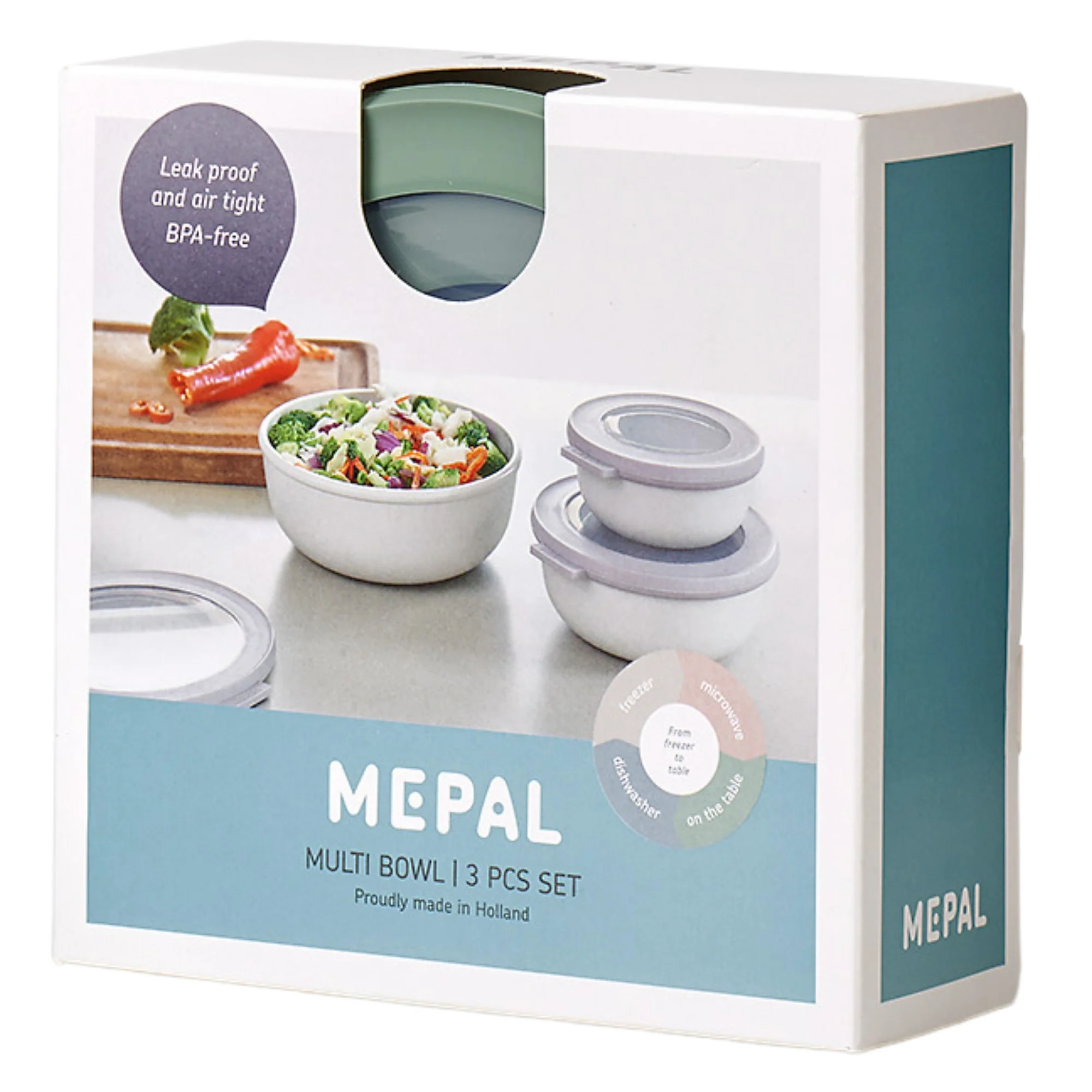 Mepal Schüsselset 3-tlg. Multi-Bowl, für Gefrierschrank, Mikrowelle und Spülmaschine, auslaufsicher, luft- und aromadicht, stapelbar - Image 14