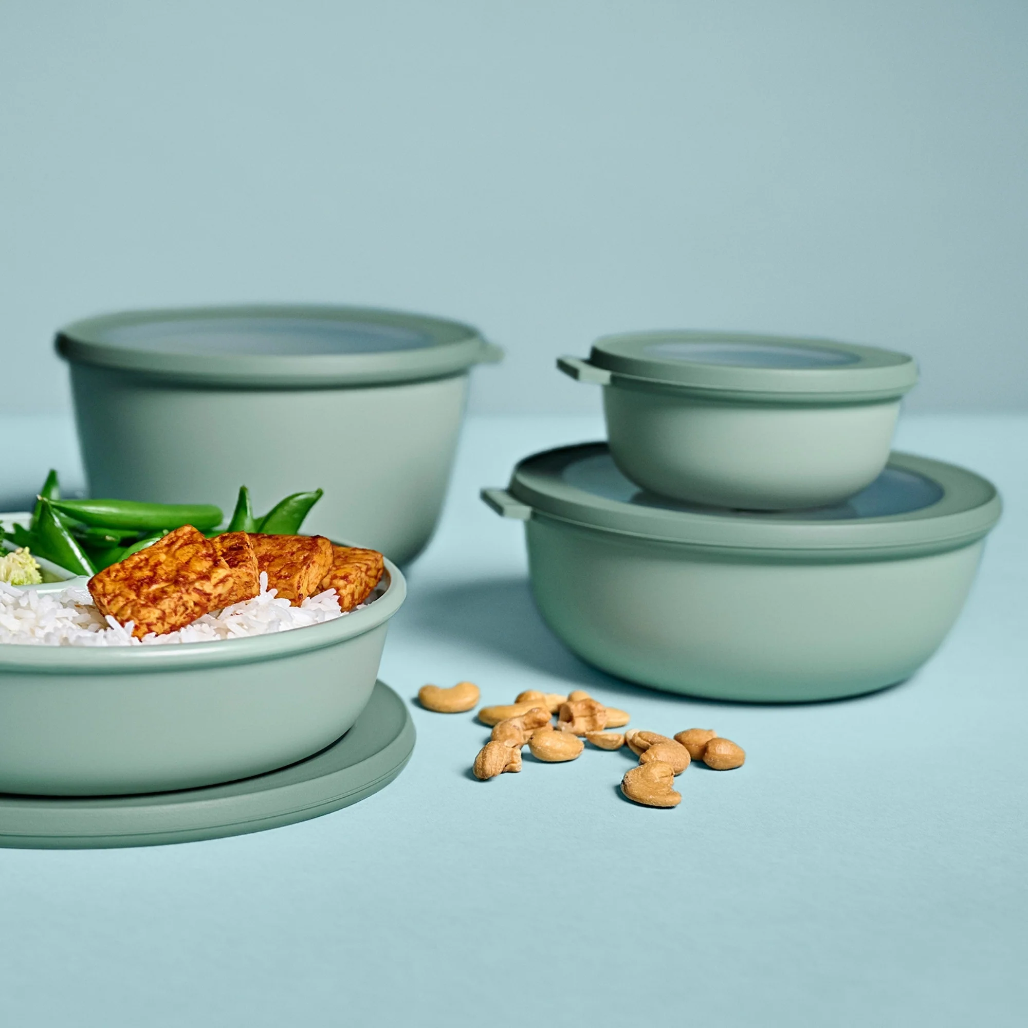 Mepal Schüsselset 3-tlg. Multi-Bowl, für Gefrierschrank, Mikrowelle und Spülmaschine, auslaufsicher, luft- und aromadicht, stapelbar - Image 6