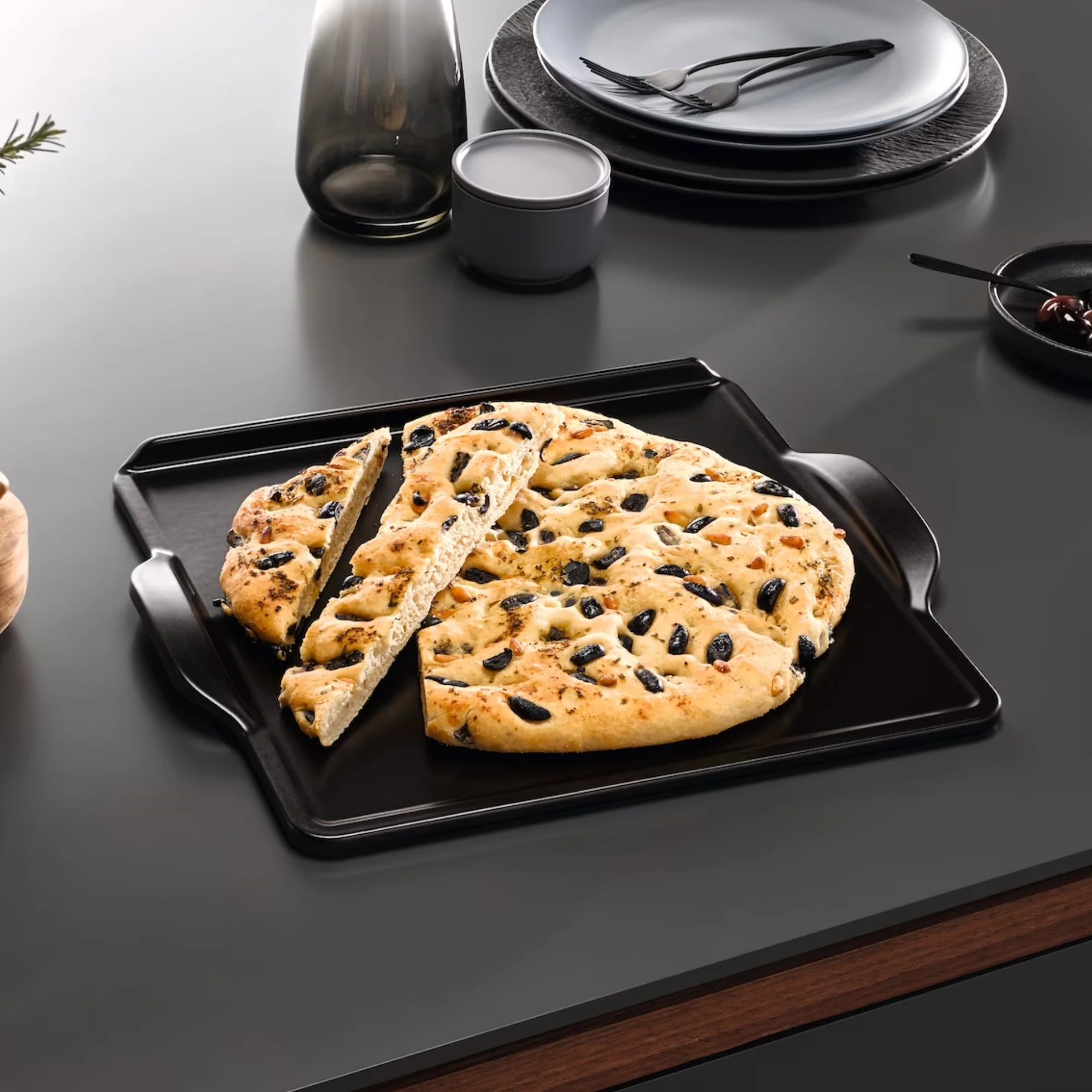 Miele Gourmet Back- und Pizzastein HBS 70, Warmhalteplatte aus Keramik inkl. Holzschieber - Image 3
