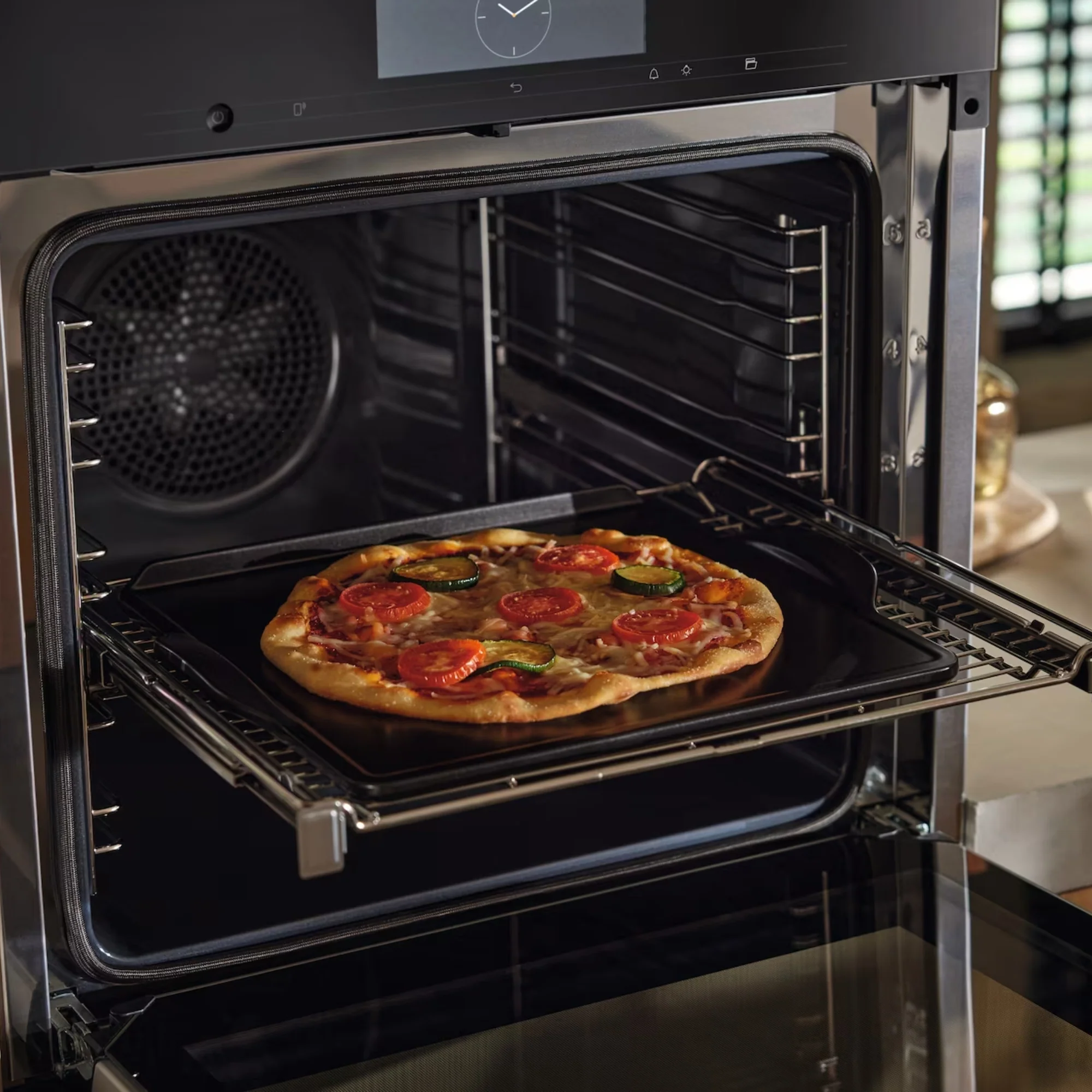 Miele Gourmet Back- und Pizzastein HBS 70, Warmhalteplatte aus Keramik inkl. Holzschieber - Image 4