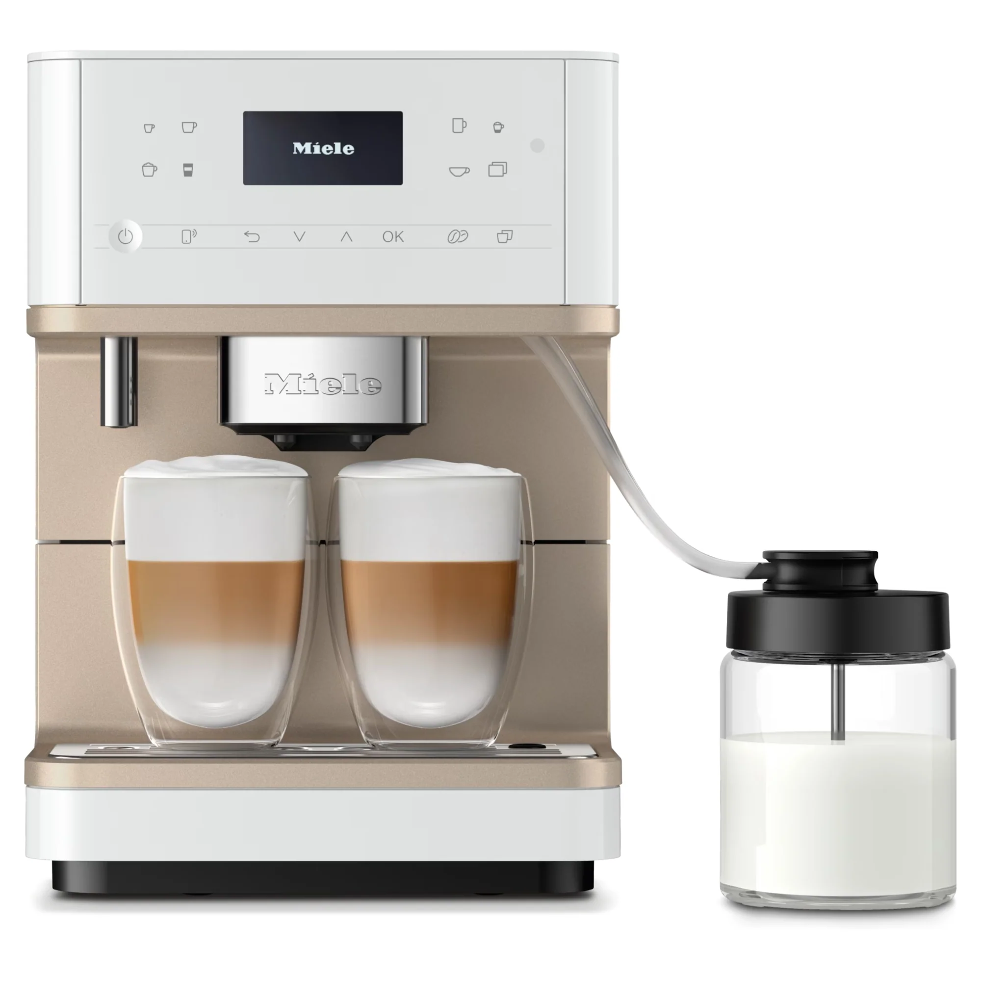 Miele Stand-Kaffeevollautomat CM 6360 MilkPerfection mit OneTouch for Two-Zubereitung, Lotosweiß CleanSteelMetallic - Image 4