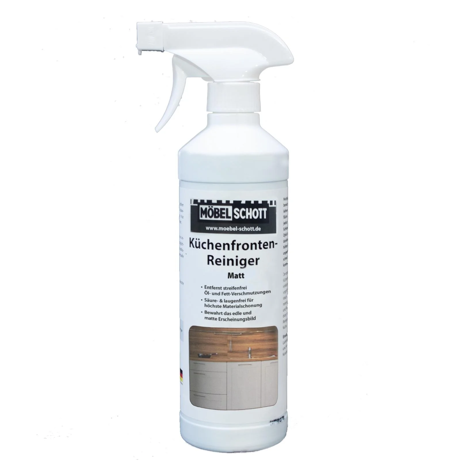 MÖBEL SCHOTT Küchenfrontenreiniger für matte Küchen, materialschonend, 500 ml