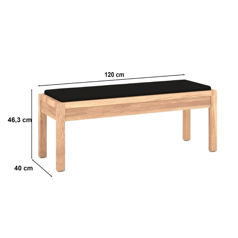 Musterring Ankleidebank Sorrent, Sitzbank mit Kunstleder Sitzauflage, Eiche massiv - Image 4