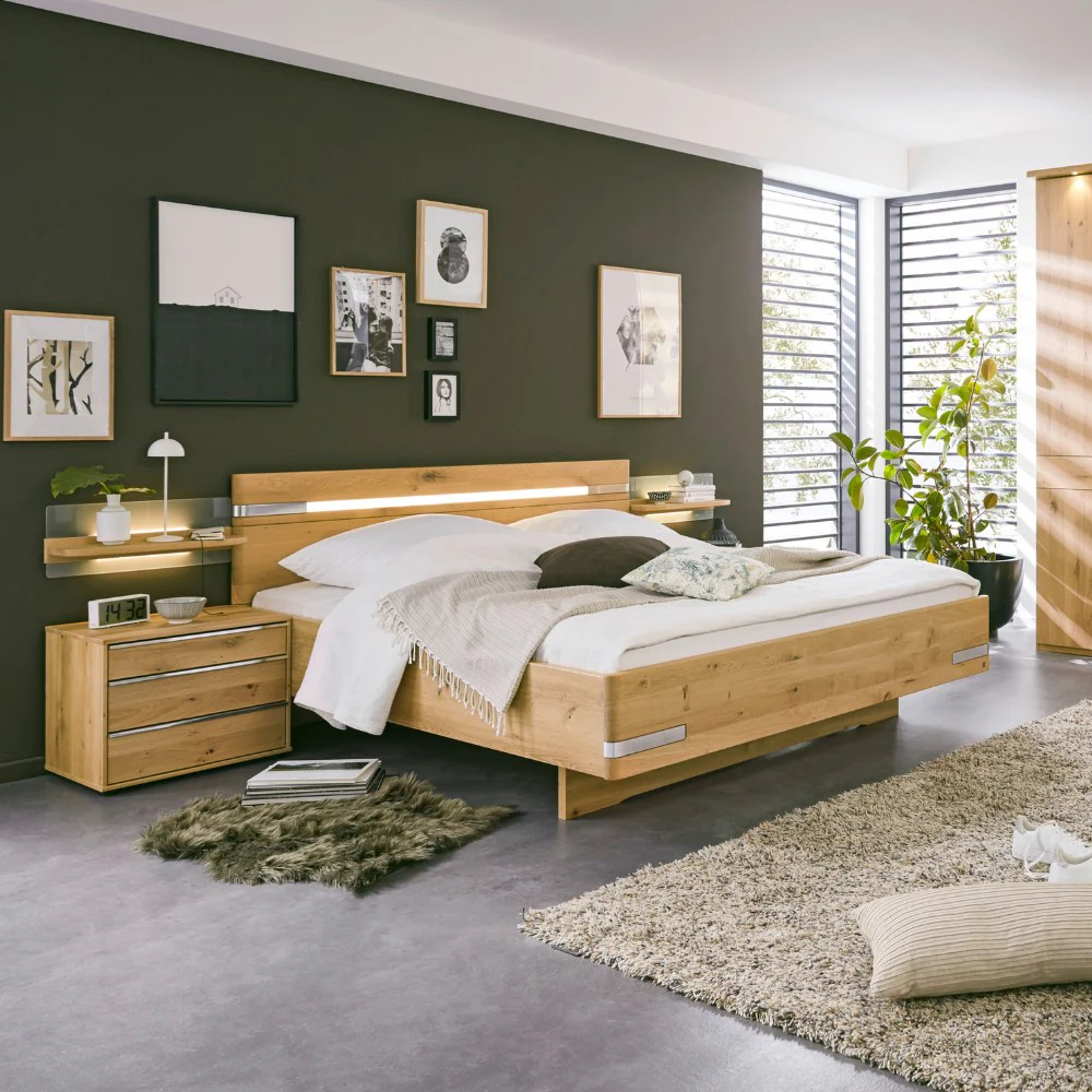 Musterring Bett Savona 2.0 mit Kopfteil, Massivholz Eiche Bianco - Image 6