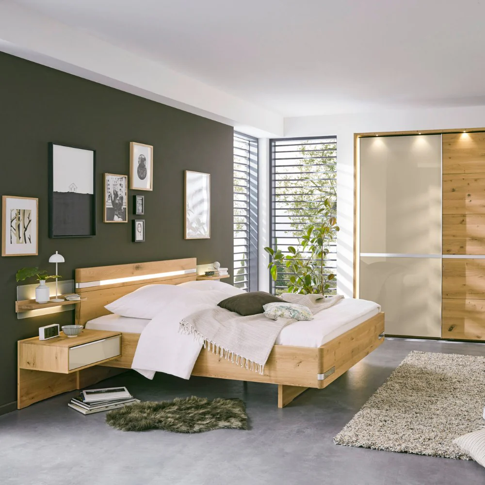 Musterring Bett Savona 2.0 mit Kopfteil, Massivholz Eiche Bianco - Image 7