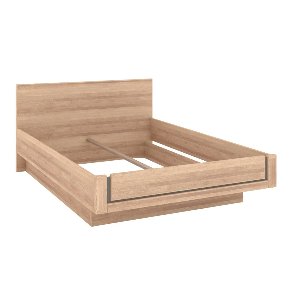 Musterring Bett Sorrent, schwebendes Doppelbett-Gestell aus Massivholz, Eiche - Image 4