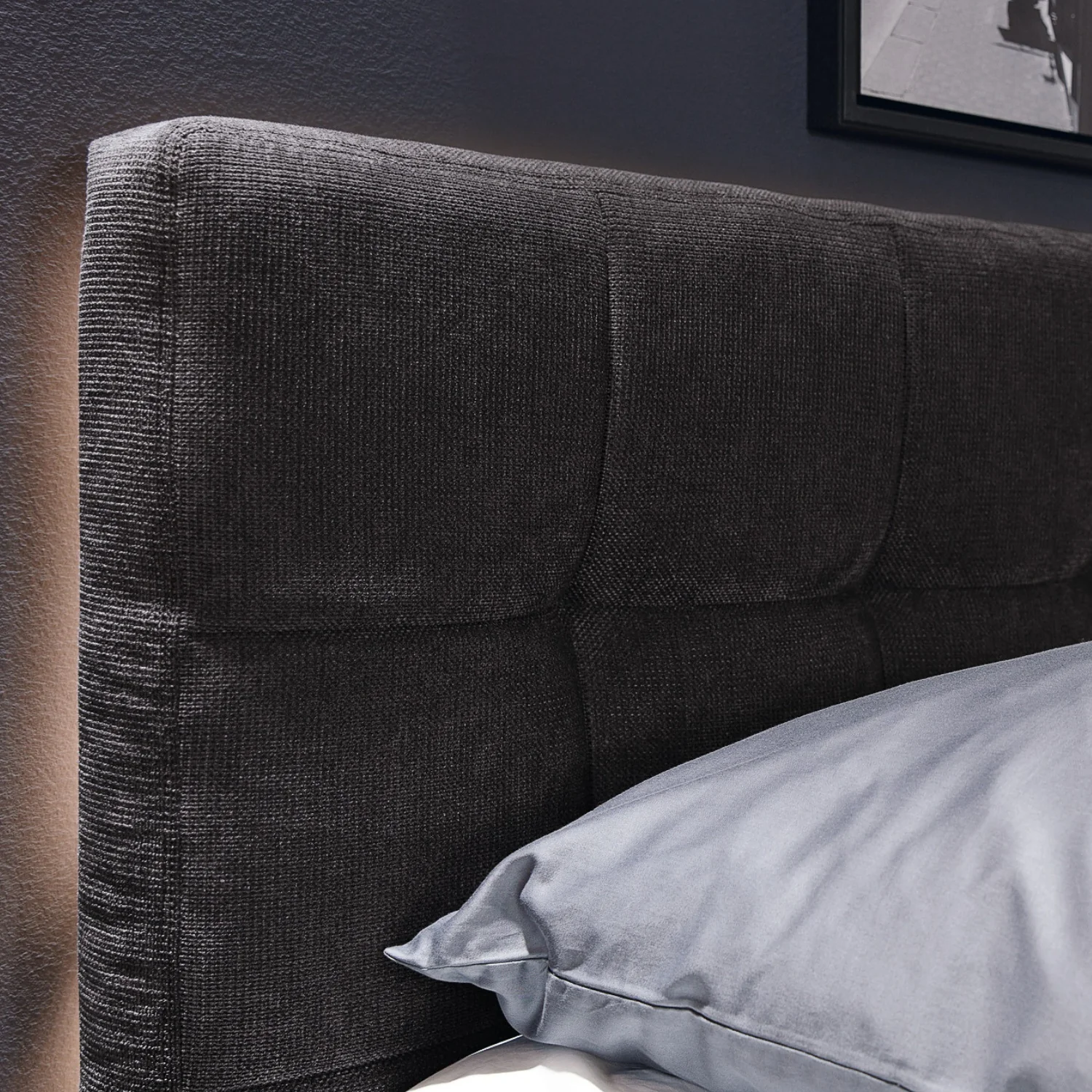 Musterring Boxspringbett Felina Fly 180 x 200 cm, mit Stoffbezug + LED Beleuchtung, D040 Anthrazit - Image 3