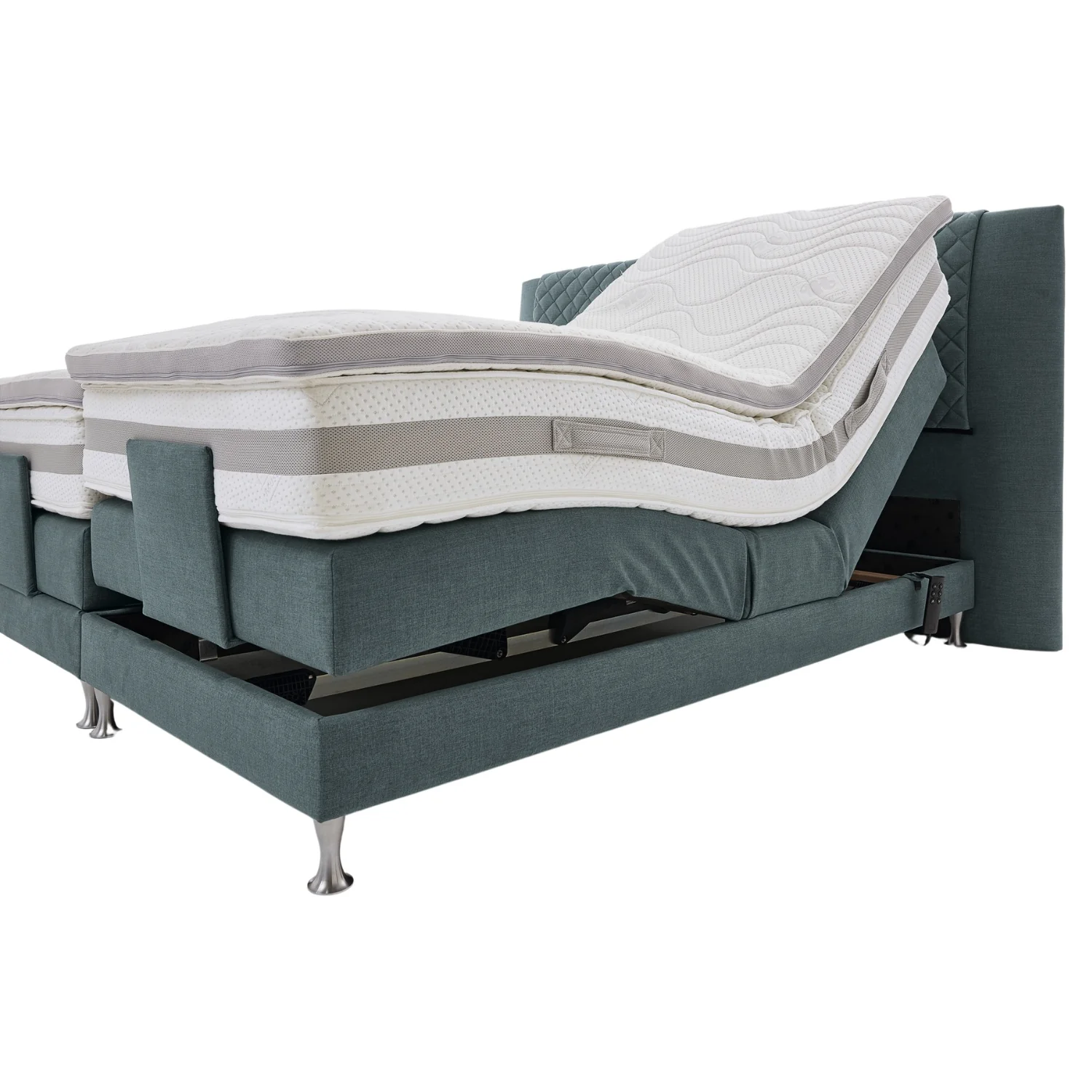 Musterring Boxspringbett Felina Motor 180 x 200 cm, mit Stoffbezug + Motorisierung, E058 Türkis - Image 3