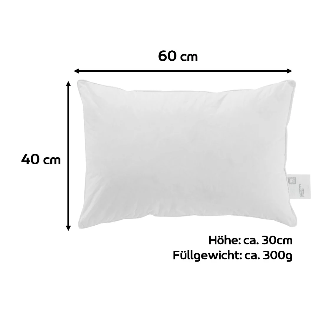 Musterring Daunenkissen 'STARZ' klimaregulierendes Kopfkissen mit 100% Daunenfüllung & reinem Baumwollbezug, allergikergeeignet & waschbar, Made in Germany - Image 3