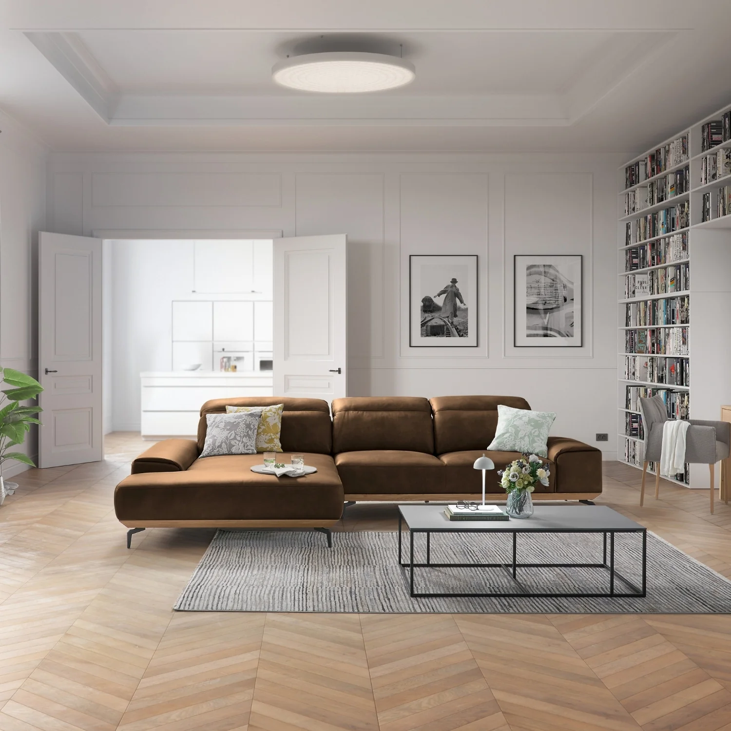 Musterring Ecksofa MR 2490 mit Lederbezug & Sockel + Metallfüßen - Image 4