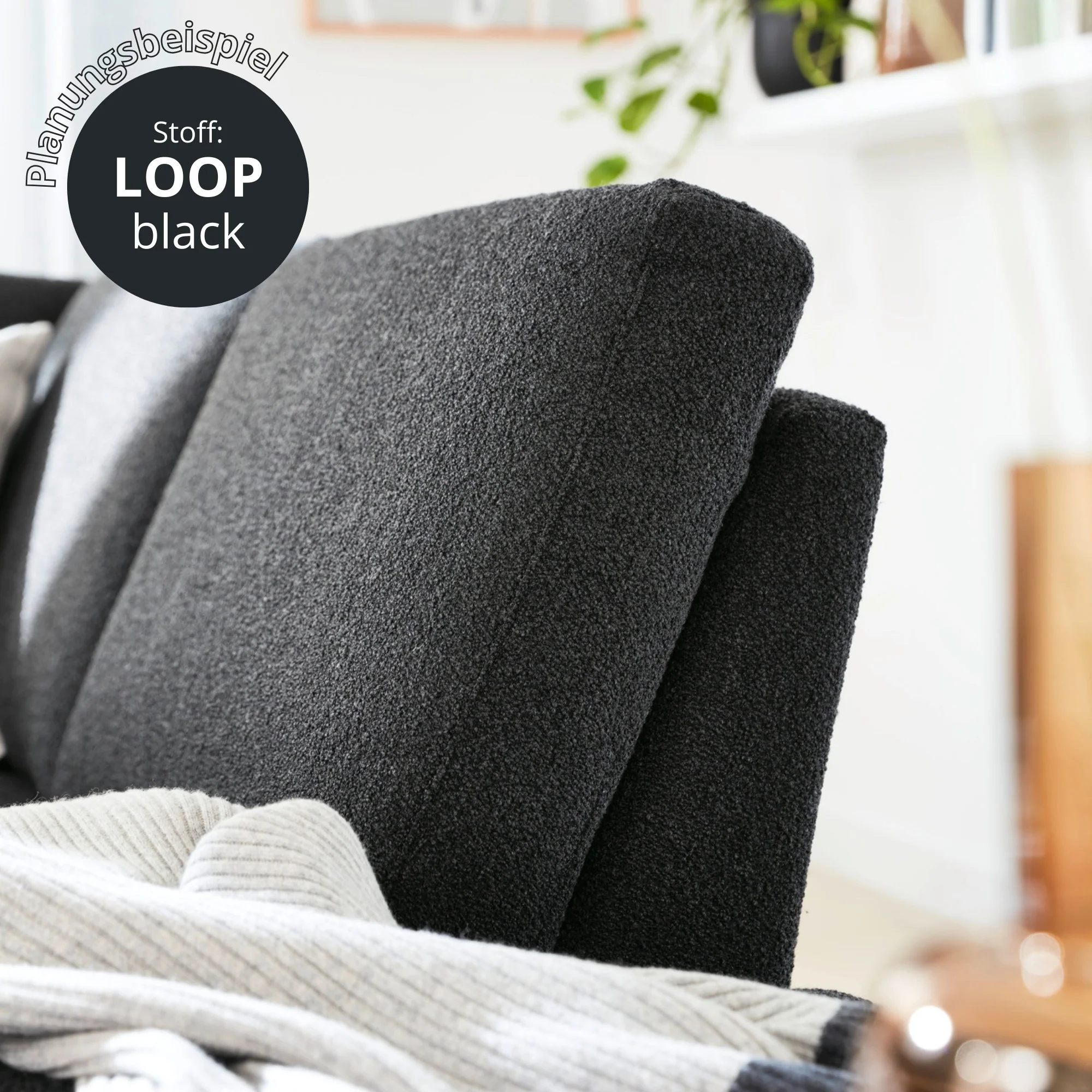 Musterring Ecksofa MR 385, Wohnlandschaft Loop Black - Image 6