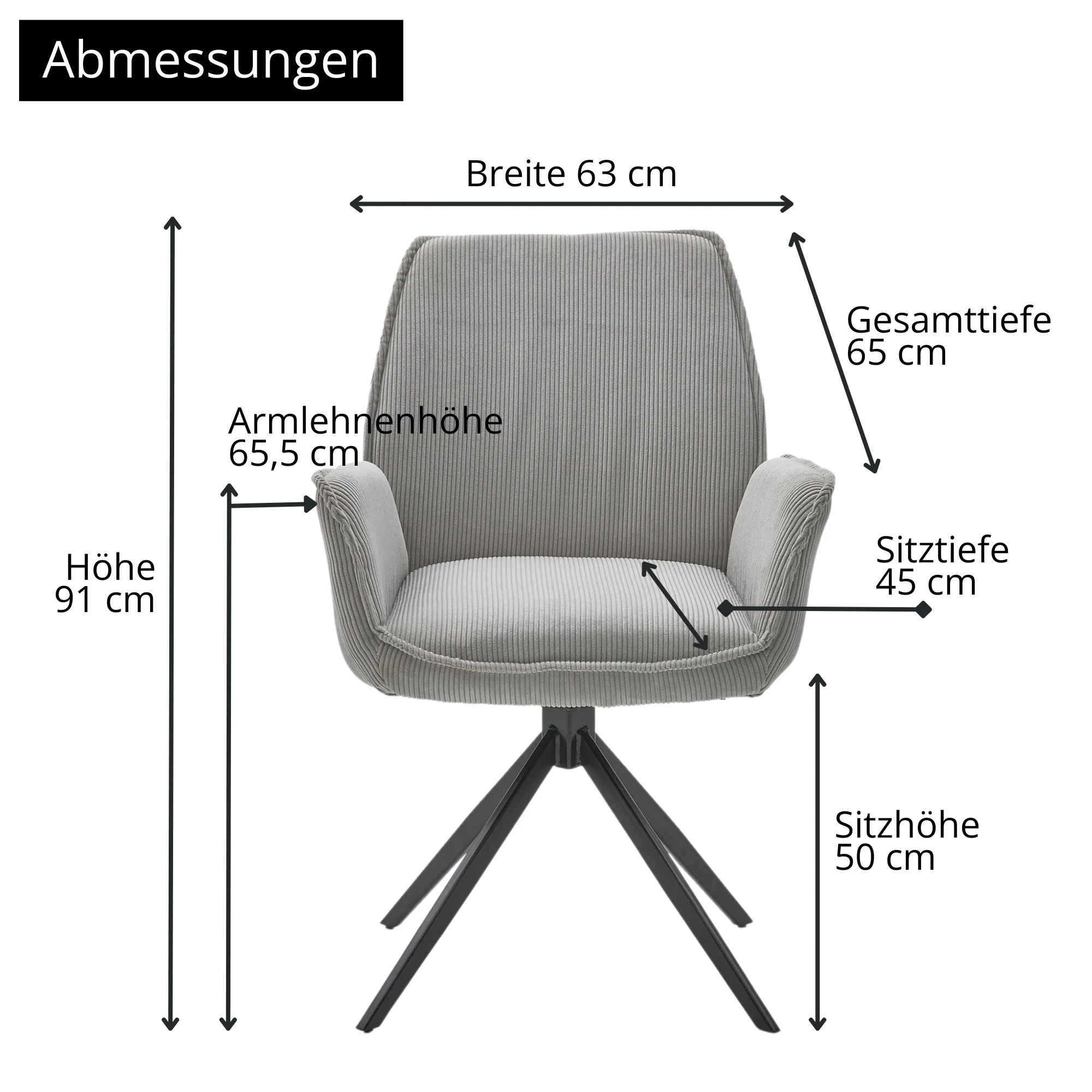 Musterring Esszimmerstuhl Tiama, 180° drehbar, gepolstert, mit Armlehnen - Image 73