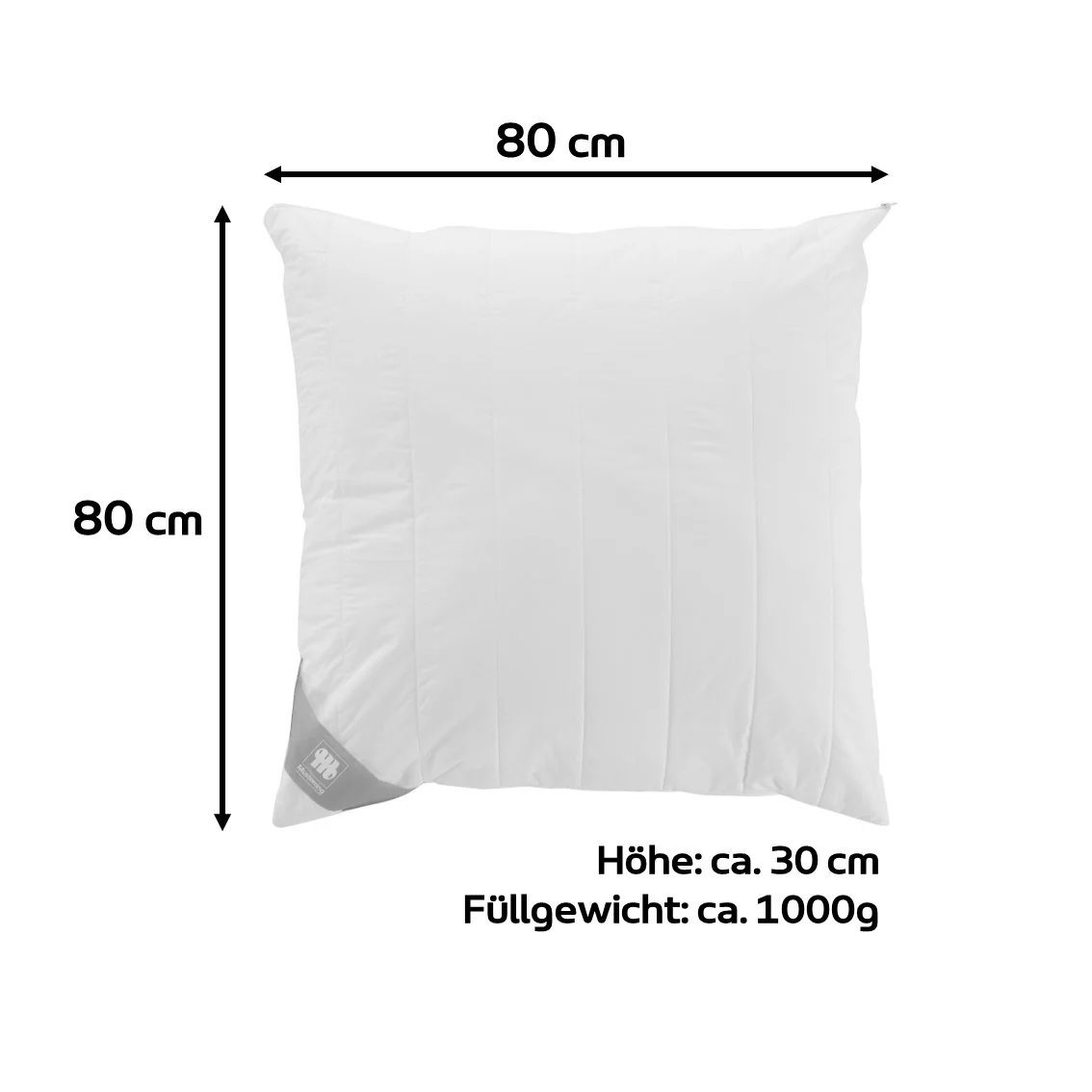 Musterring Faserkissen 'MOONZ' klimaregulierendes, antiallergisches Kopfkissen mit Faser-Füllung 100% Polyester und 100% Baumwoll-Bezug, waschbar, Made in Germany - Image 3