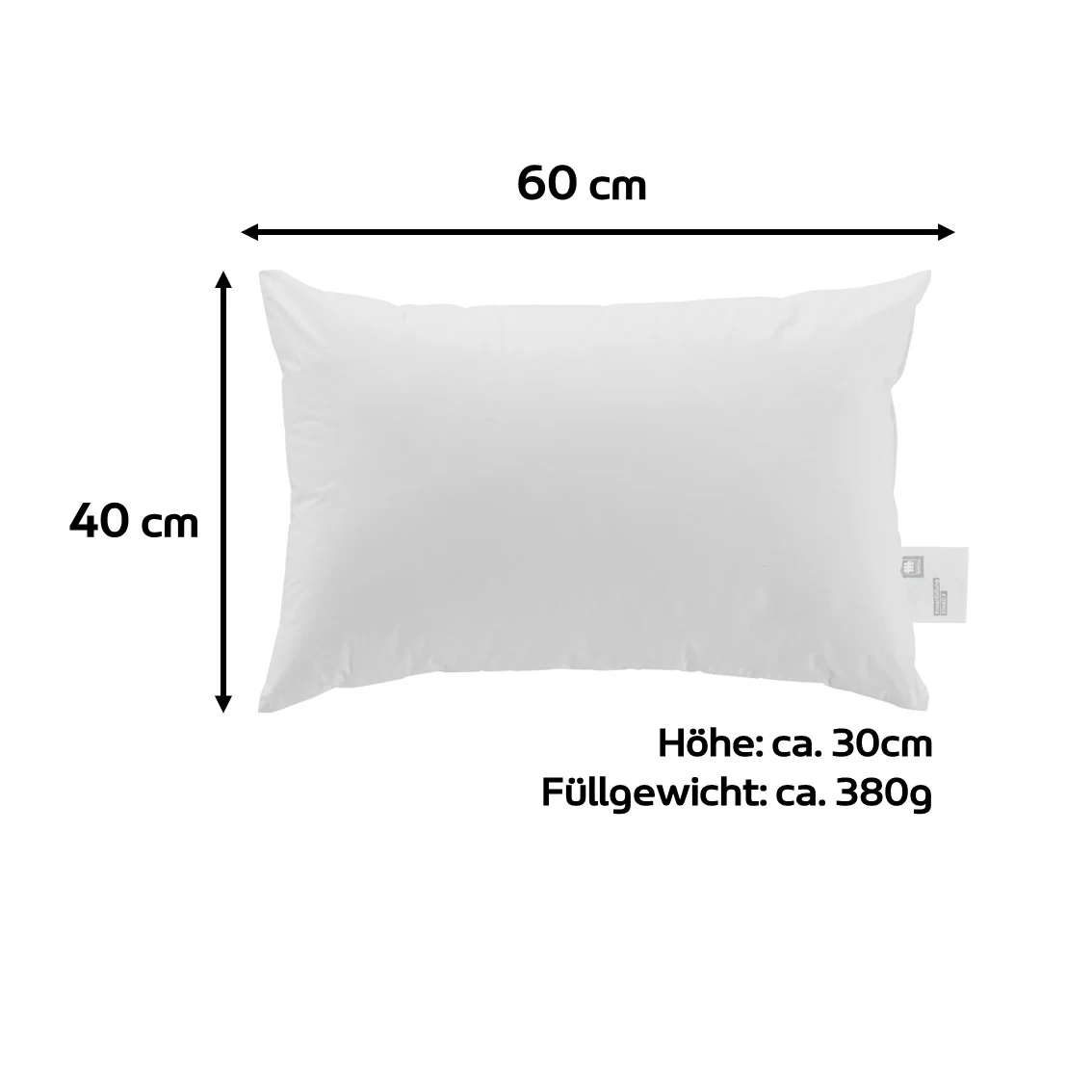 Musterring Faserkissen 'STARZ' klimaregulierendes Kopfkissen mit 100% Polyester-Faserfüllung & reinem Baumwollbezug, allergikergeeignet & waschbar, Made in Germany - Image 3