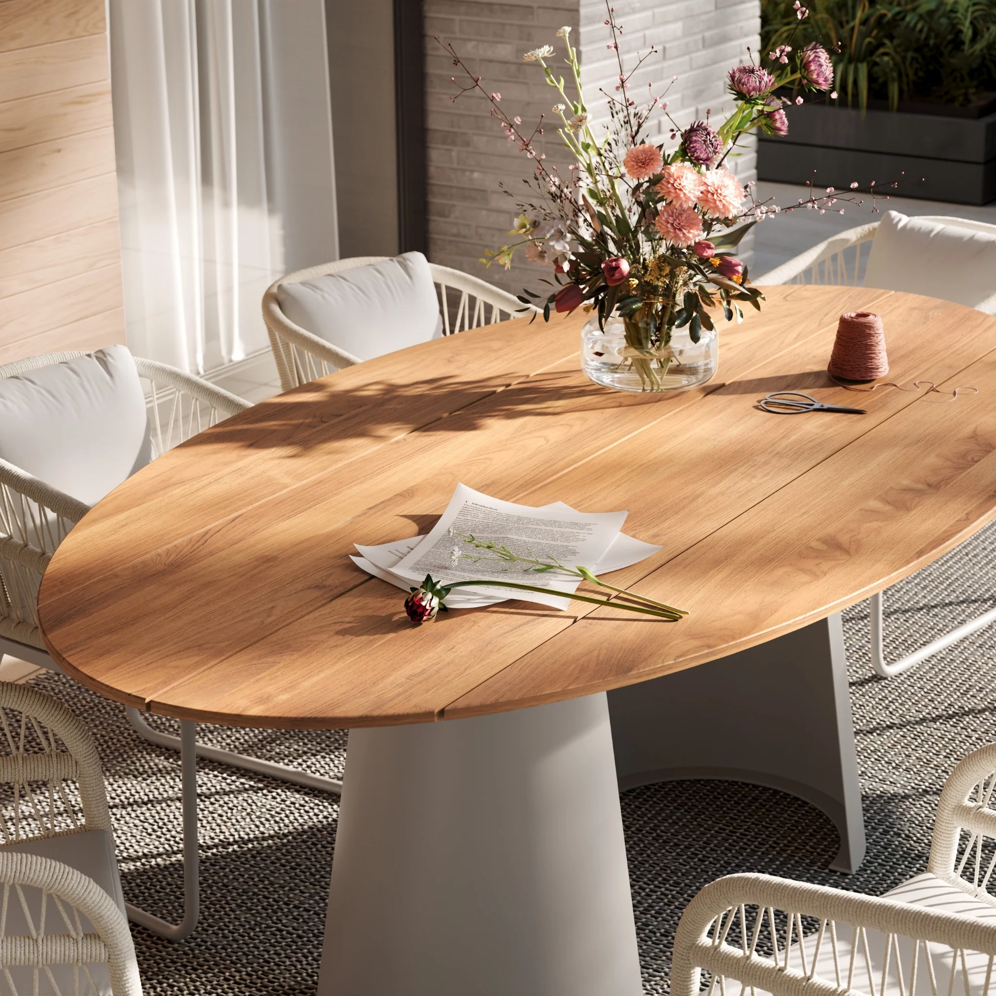 Musterring Gartentisch JustB! OD100, Outdoor Esstisch wetterfest mit Teakholzplatte - Image 2