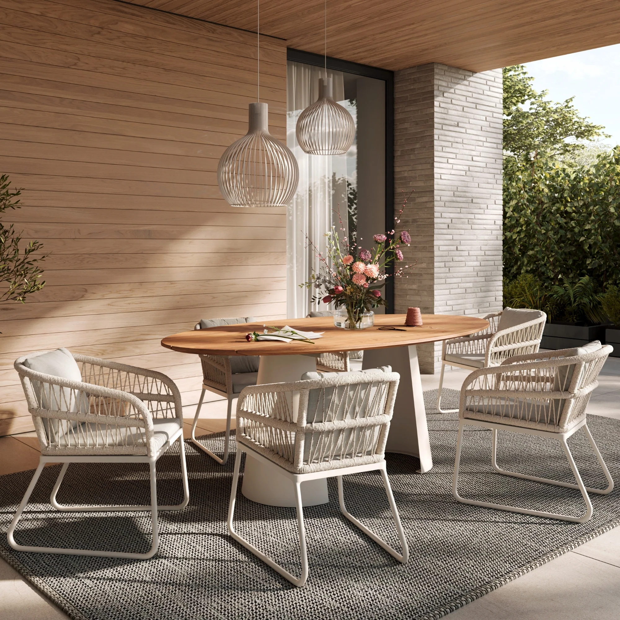 Musterring Gartentisch JustB! OD100, Outdoor Esstisch wetterfest mit Teakholzplatte - Image 3