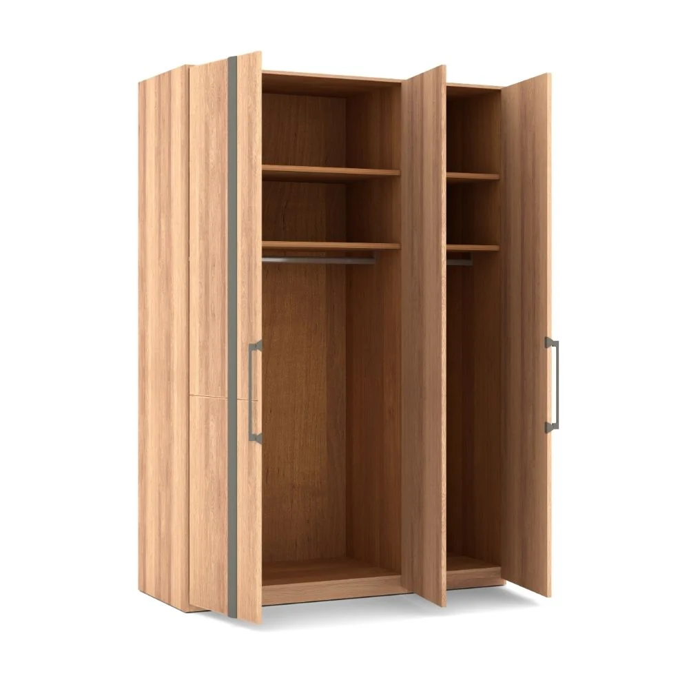 Musterring Kleiderschrank Sorrent 3-türig, Drehtürenschrank inkl. Einlegeböden & Kleiderstange, Eiche massiv - Image 3