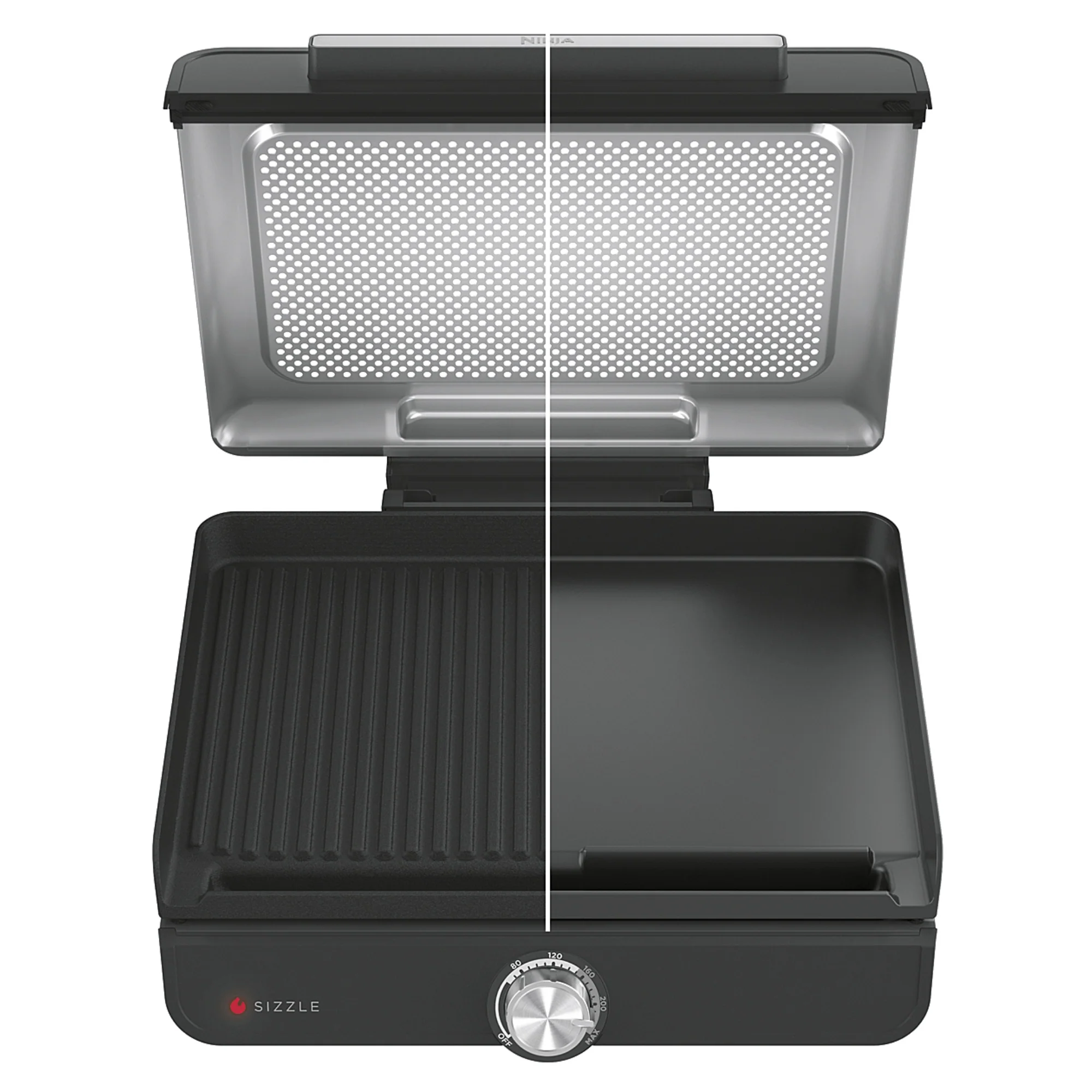 Ninja GR101EU Kontaktgrill Sizzle, elektrischer Tischgrill mit Grillplatte & Plancha - Image 4